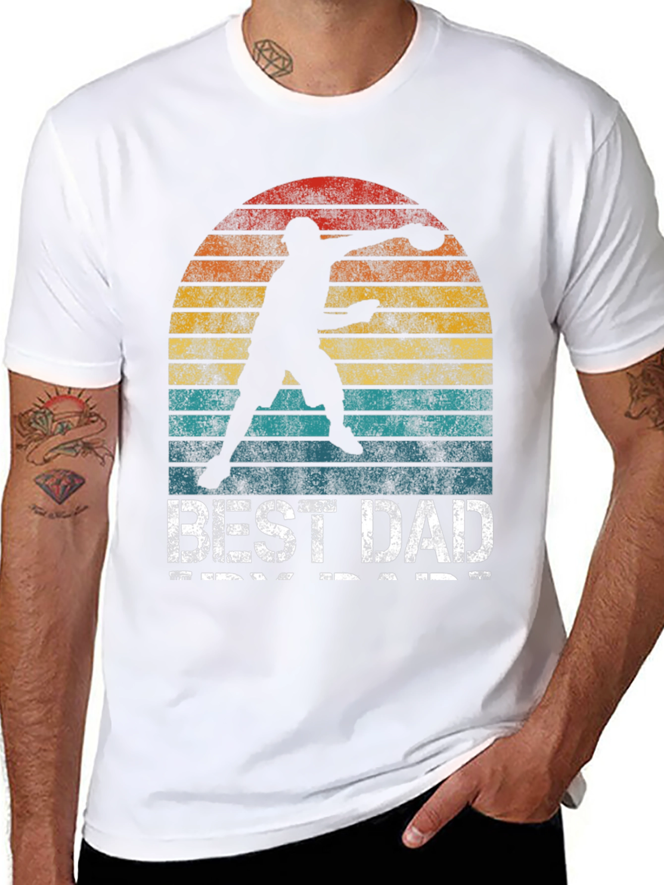 Best Dad Ever T-Shirt Frisbee Thrower Graphic Tee