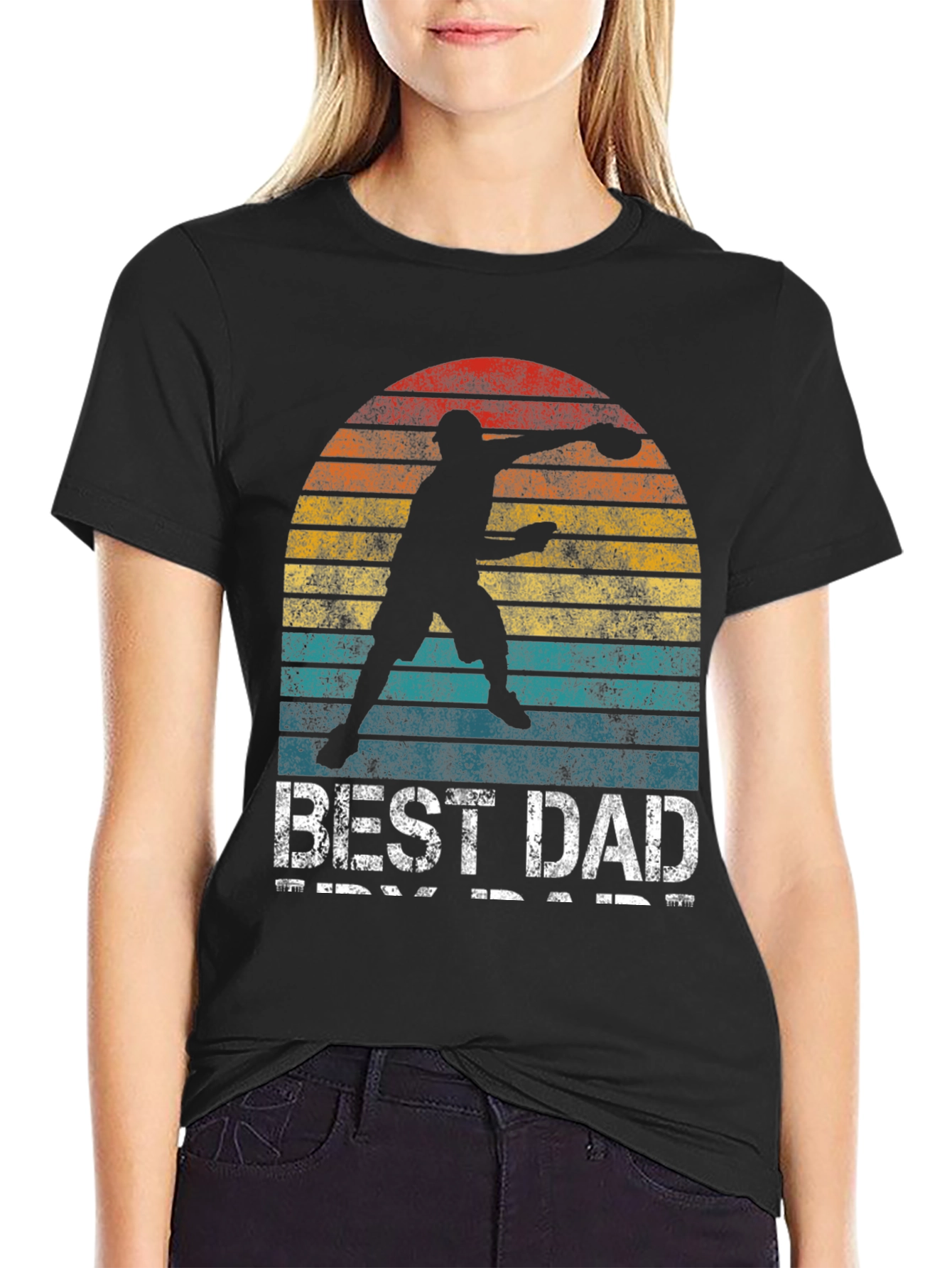 Best Dad Ever T-Shirt Frisbee Thrower Graphic Tee