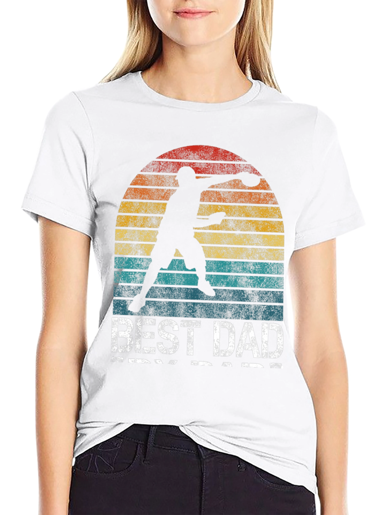 Best Dad Ever T-Shirt Frisbee Thrower Graphic Tee