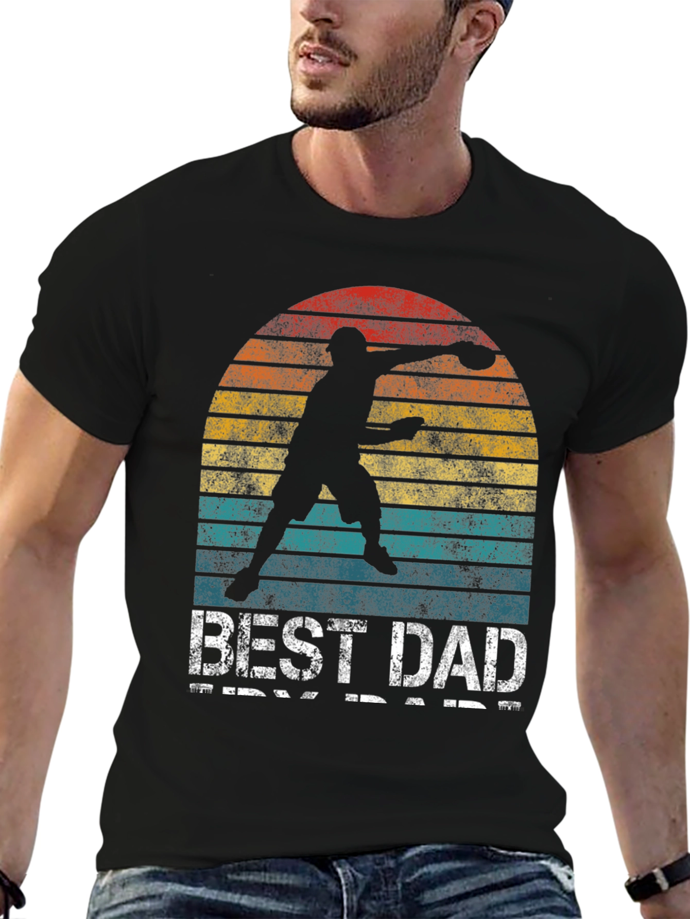 Best Dad Ever T-Shirt Frisbee Thrower Graphic Tee