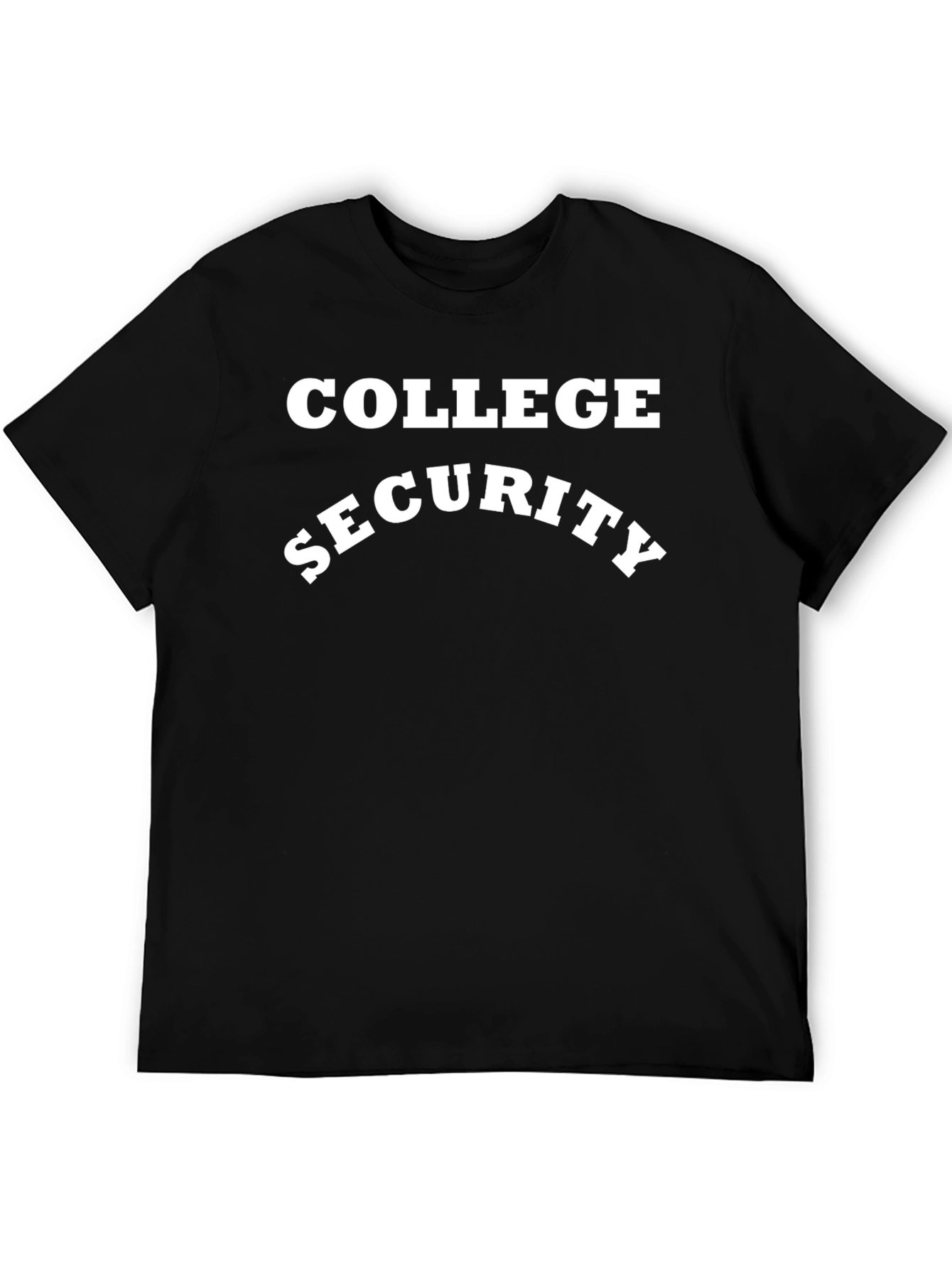 College Security T-Shirt - Black Crew Neck Tee
