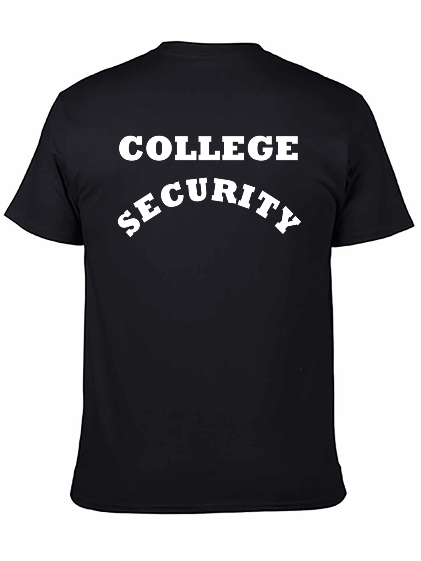 College Security T-Shirt - Black Crew Neck Tee