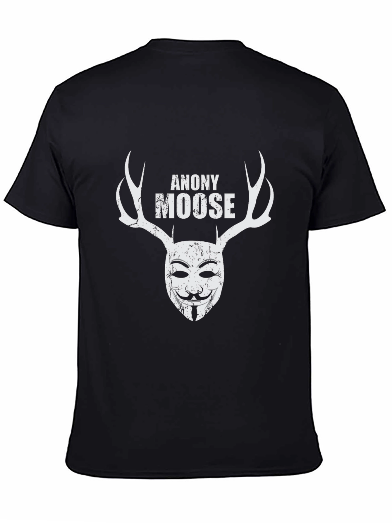 Anony Moose Graphic Print Black T-Shirt