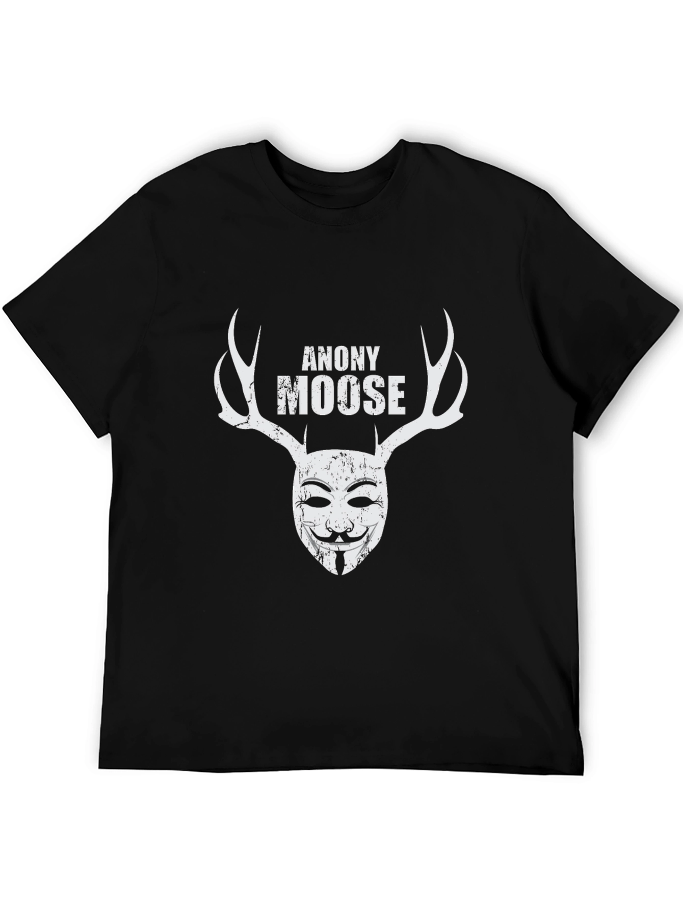 Anony Moose Graphic Print Black T-Shirt