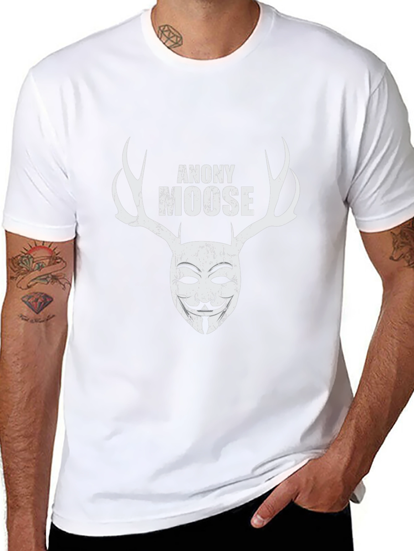 Anony Moose Graphic Print Black T-Shirt