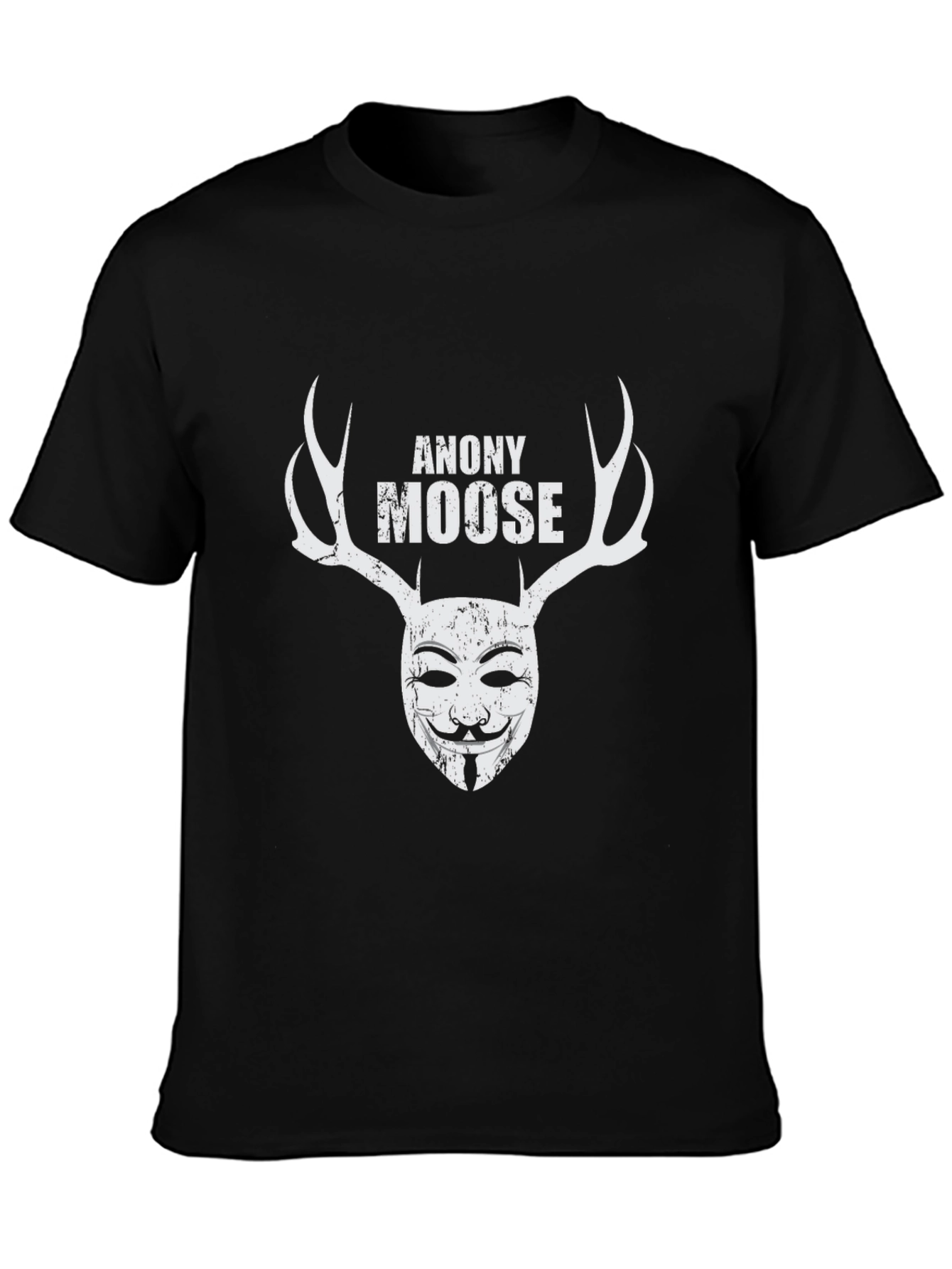 Anony Moose Graphic Print Black T-Shirt