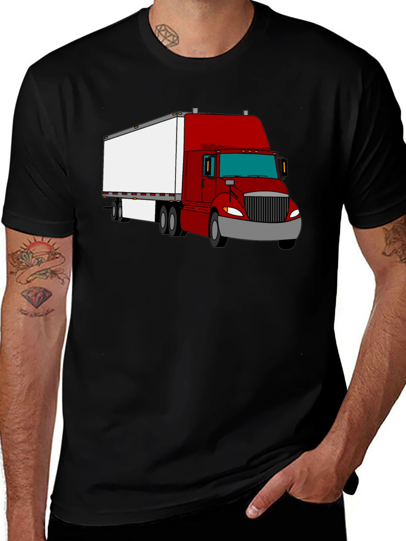 Truck Graphic T-Shirt - Black Cotton Tee