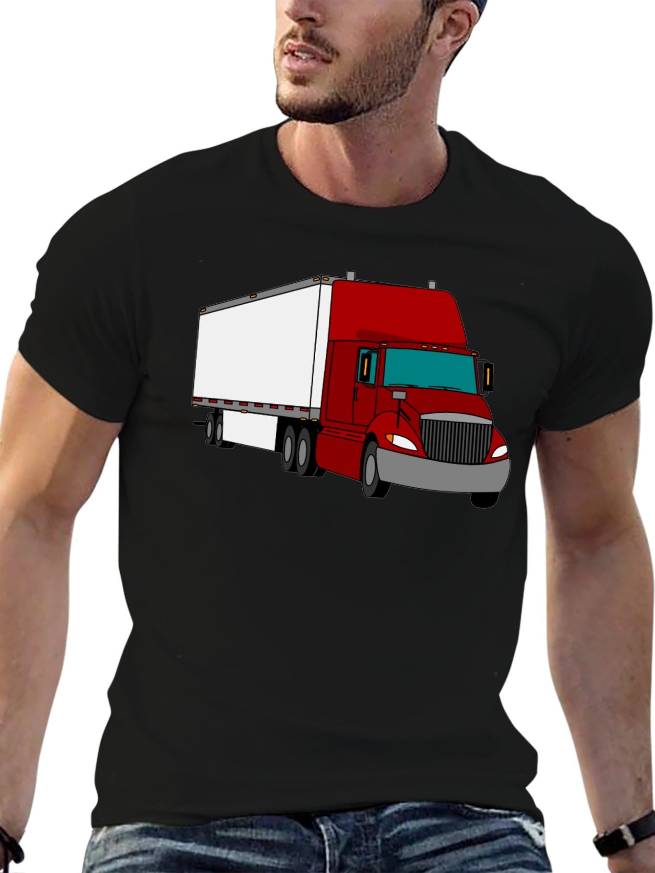 Truck Graphic T-Shirt - Black Cotton Tee