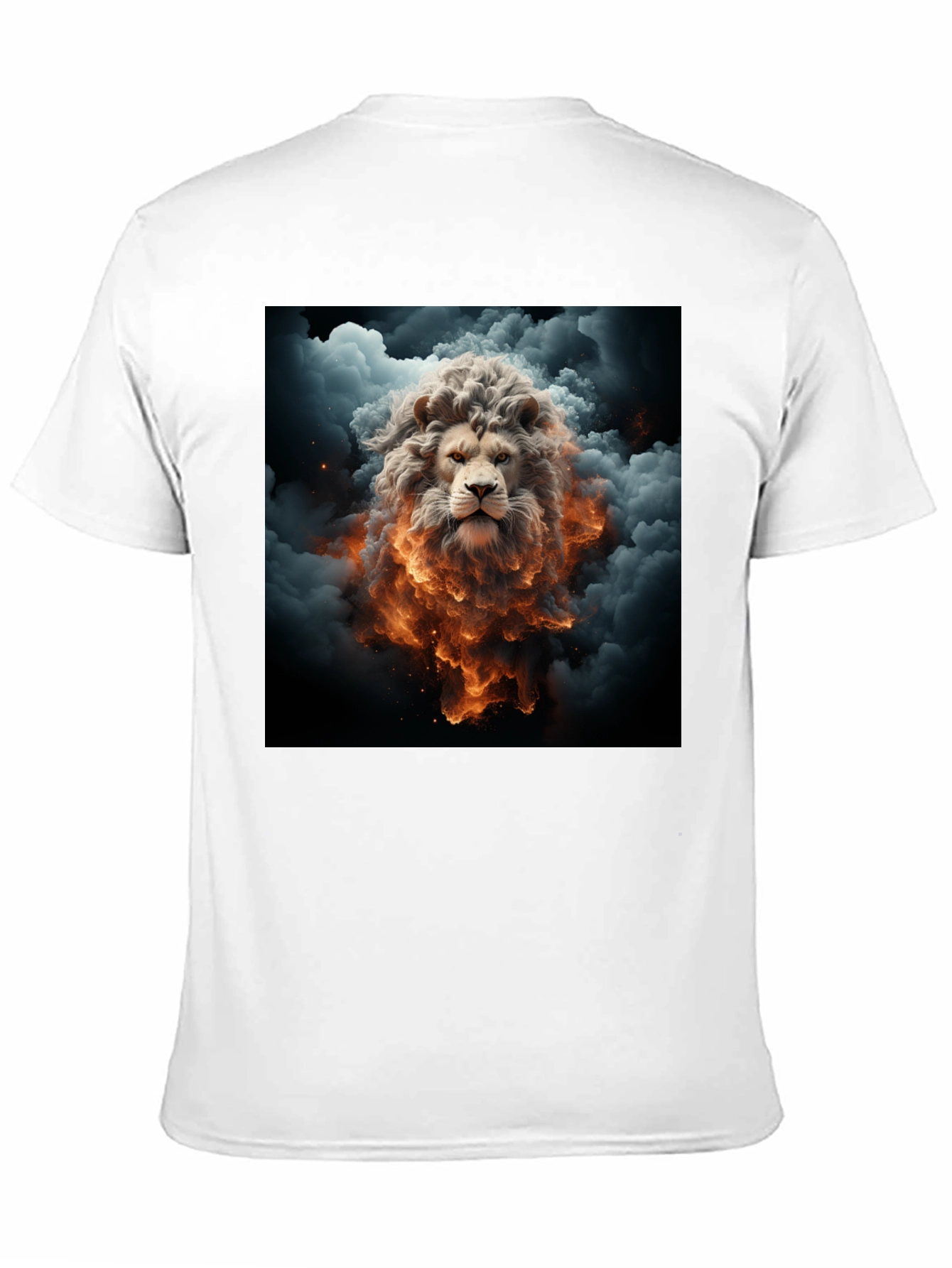 Lion Fire Cloud Graphic Black Tee