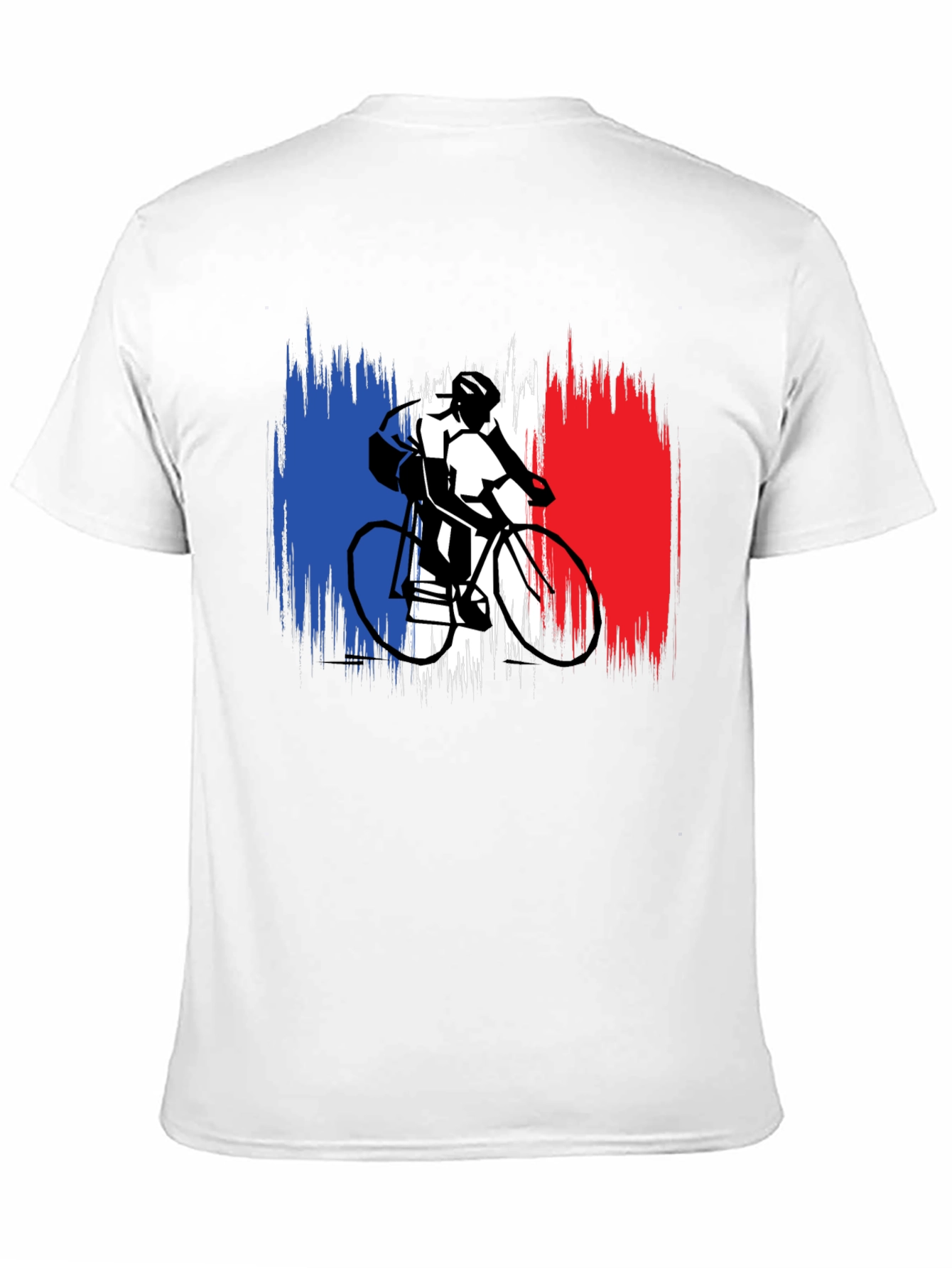 French Flag Cyclist Black T-Shirt
