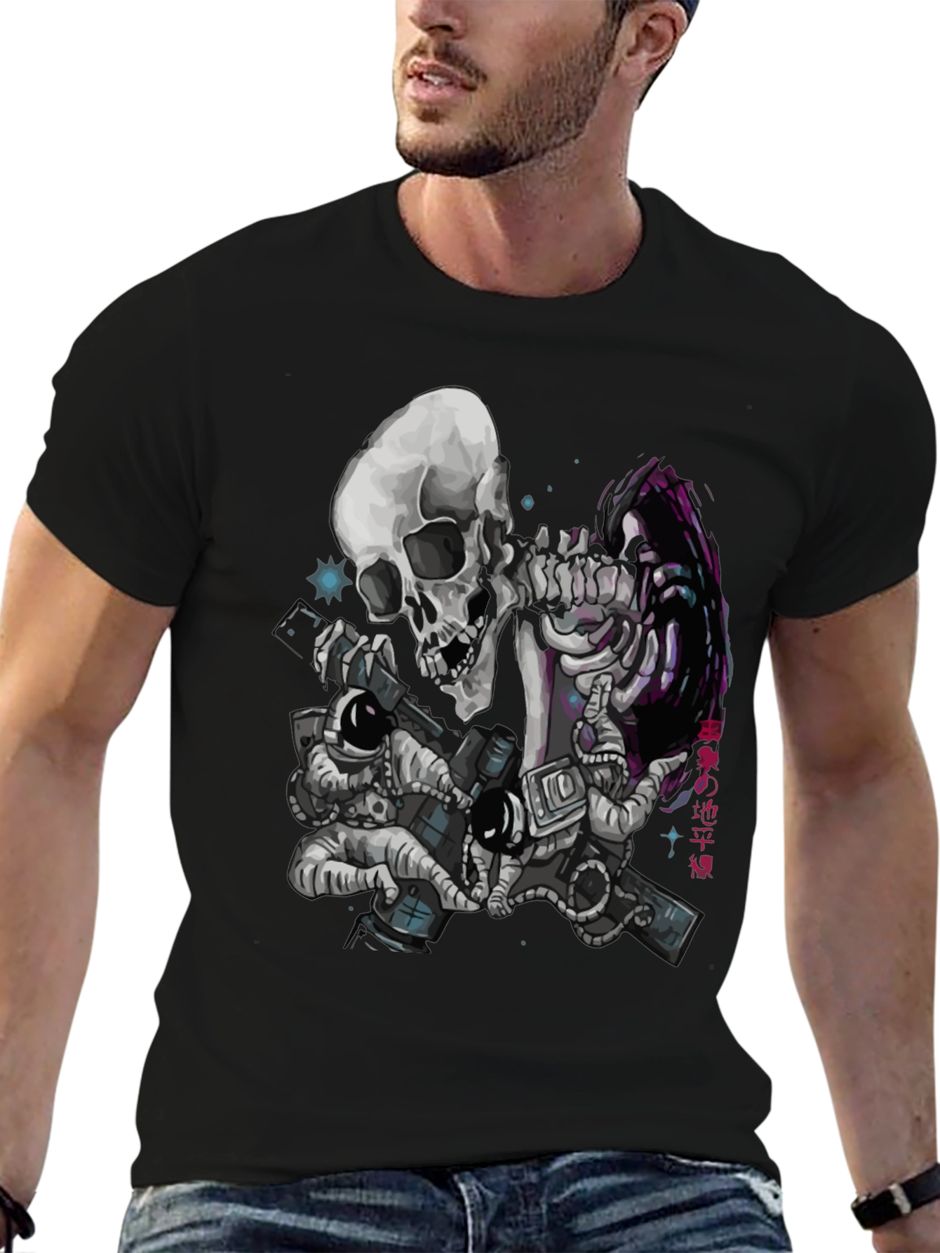 Astronaut Skeleton Graphic T-Shirt