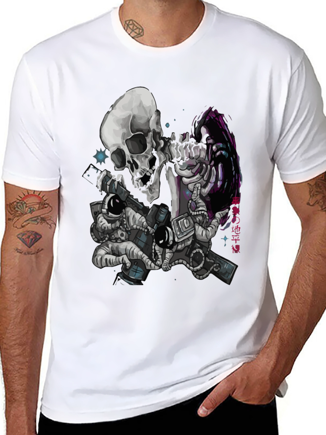 Astronaut Skeleton Graphic T-Shirt