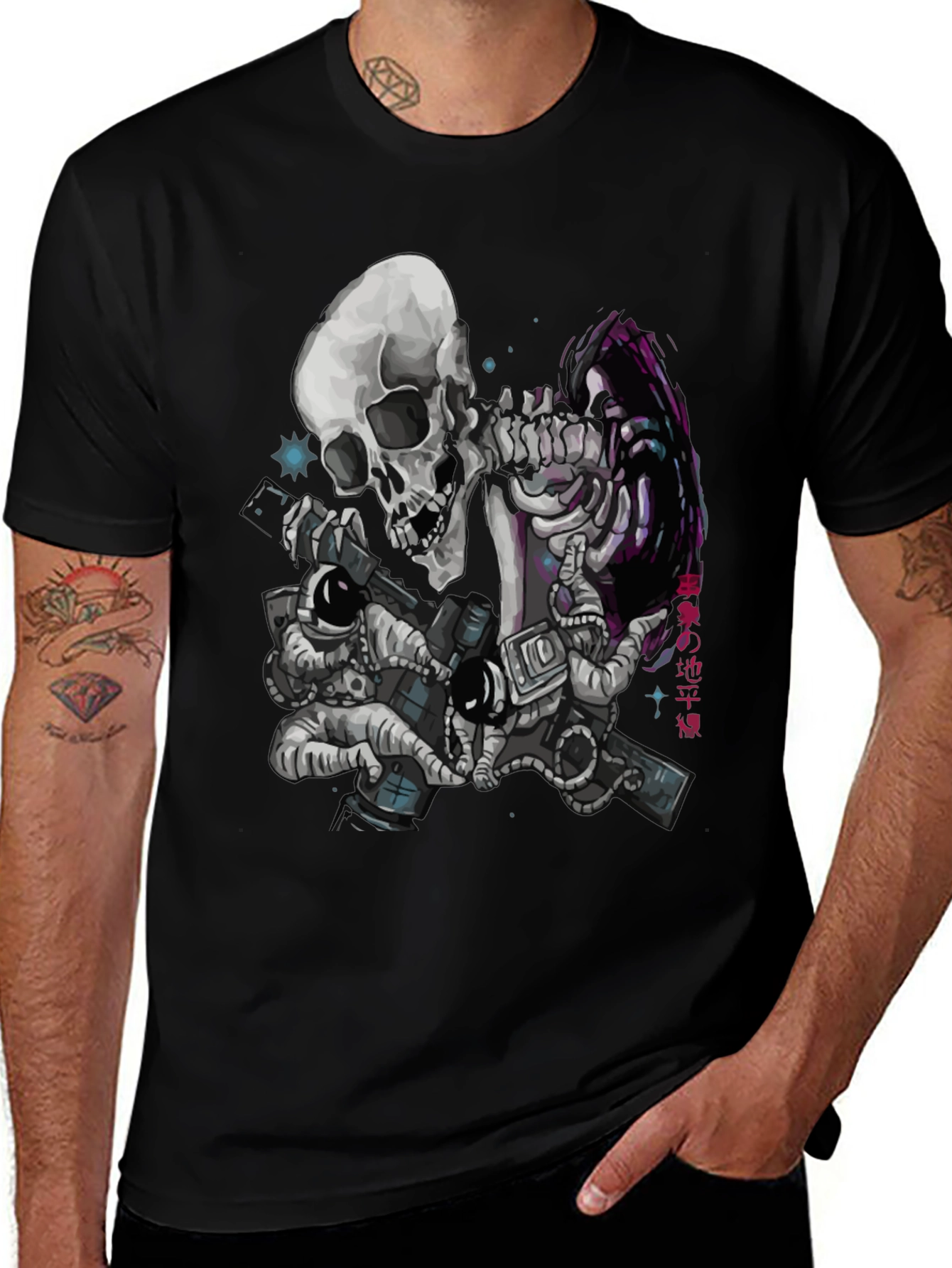 Astronaut Skeleton Graphic T-Shirt