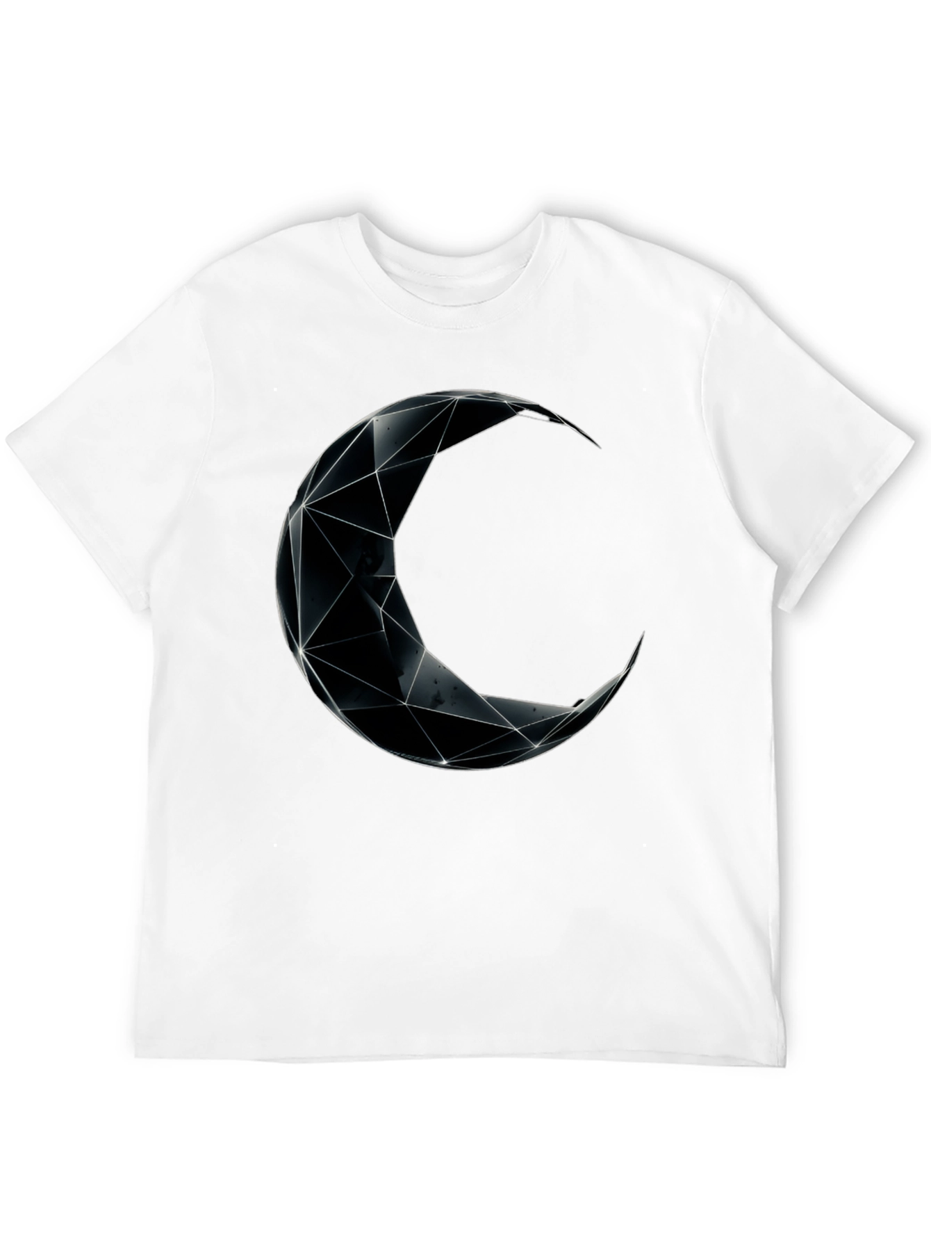 Geometric Moon Graphic Black T-Shirt