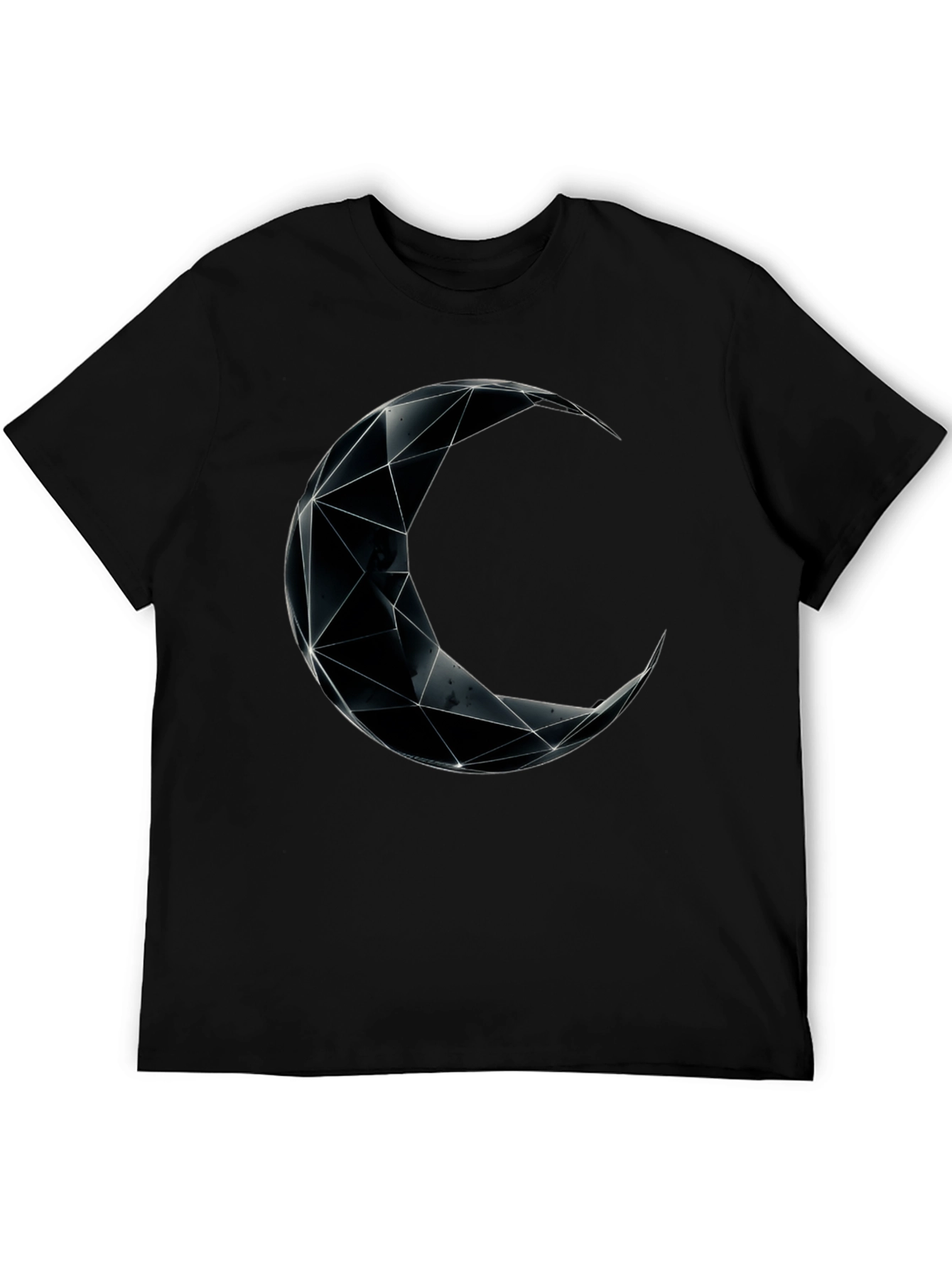 Geometric Moon Graphic Black T-Shirt