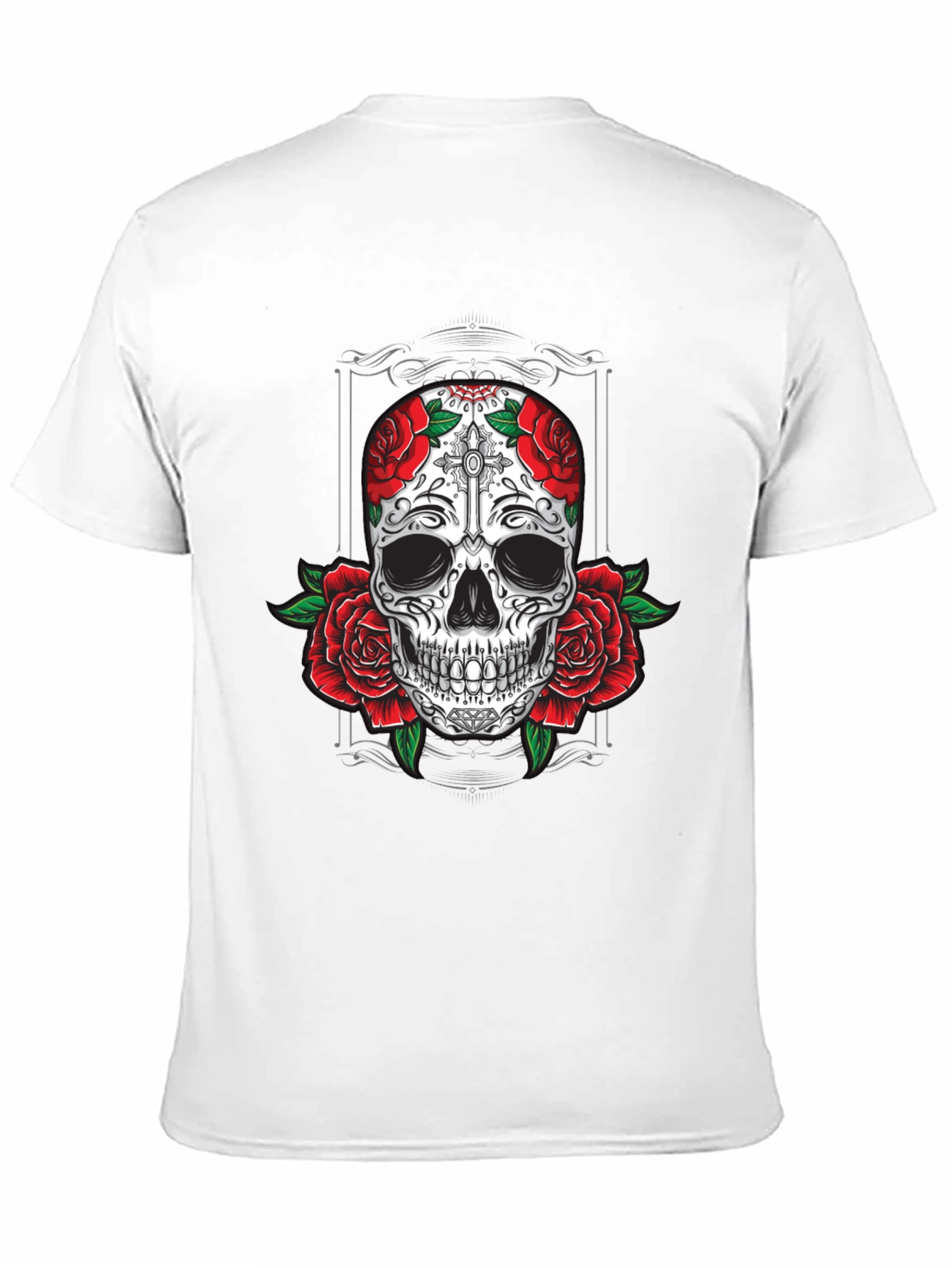 Skull & Roses Graphic Tee - Mens Black T-Shirt