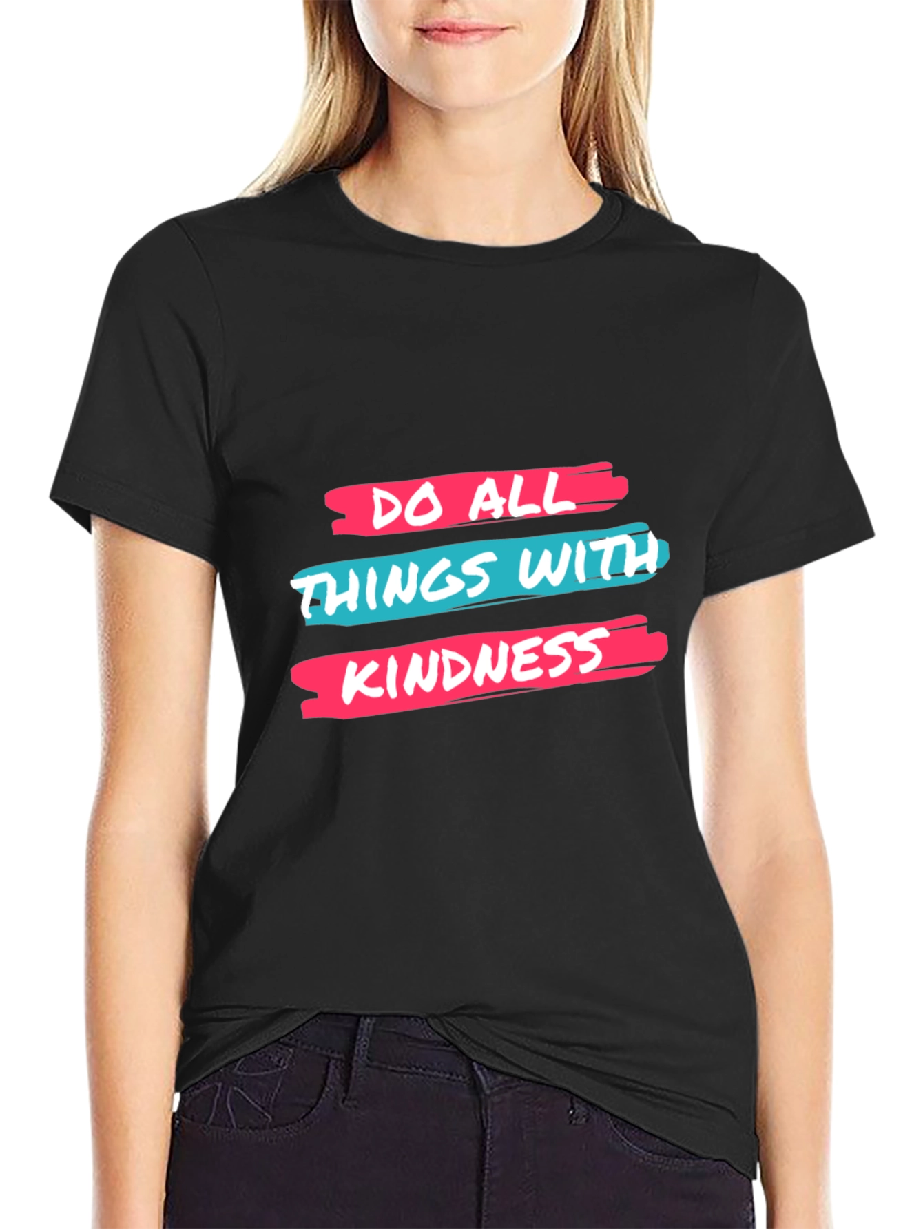 Kindness Graphic Tee - Black Cotton Blend