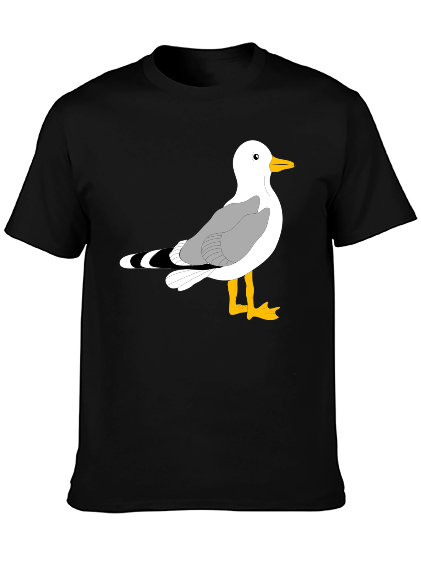 Seagull Graphic Tee - Black Cotton T-Shirt