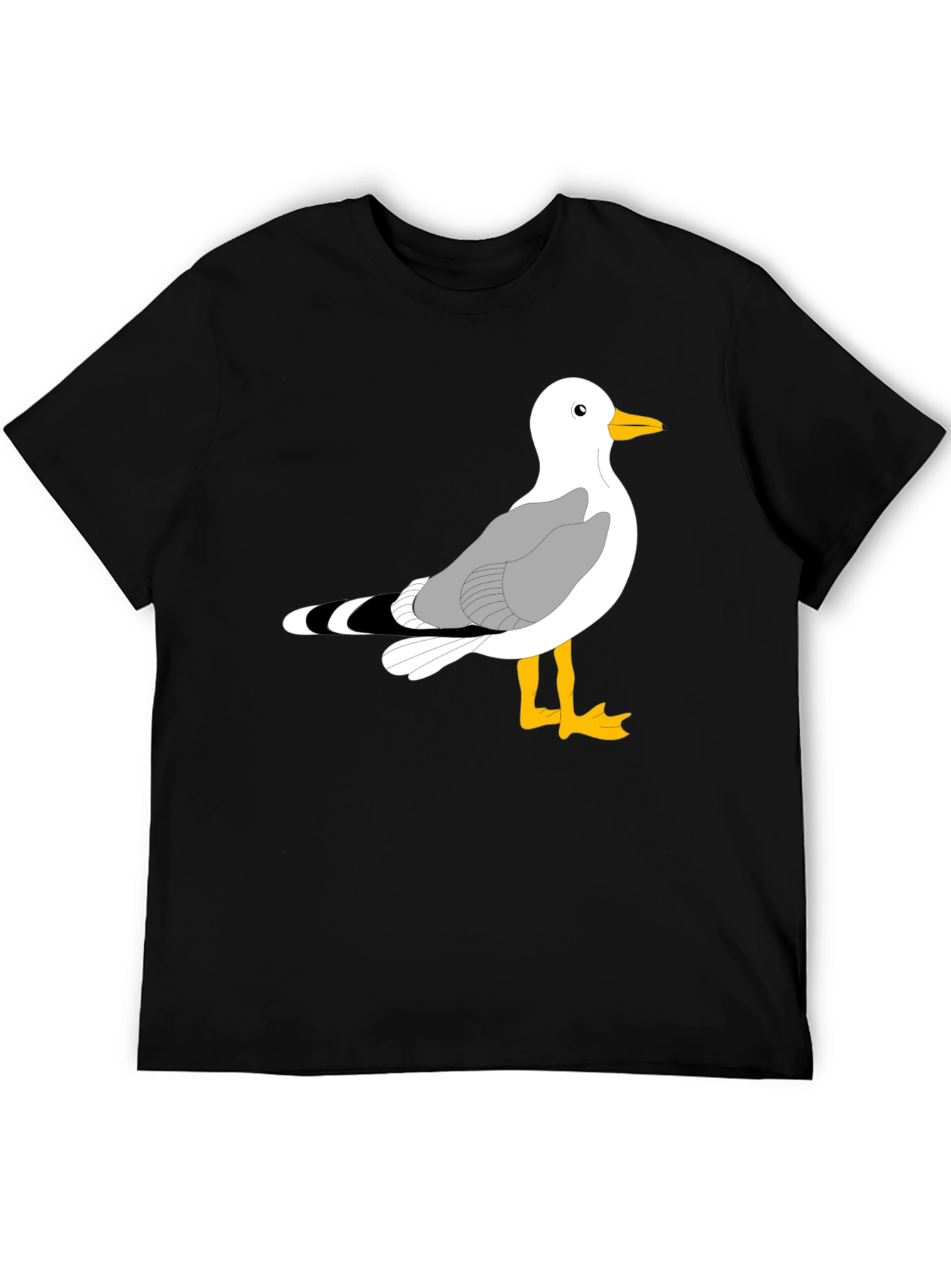 Seagull Graphic Tee - Black Cotton T-Shirt