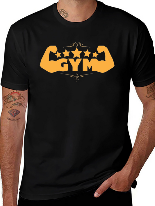 Gym Stars Black T-Shirt - Workout Muscle Design