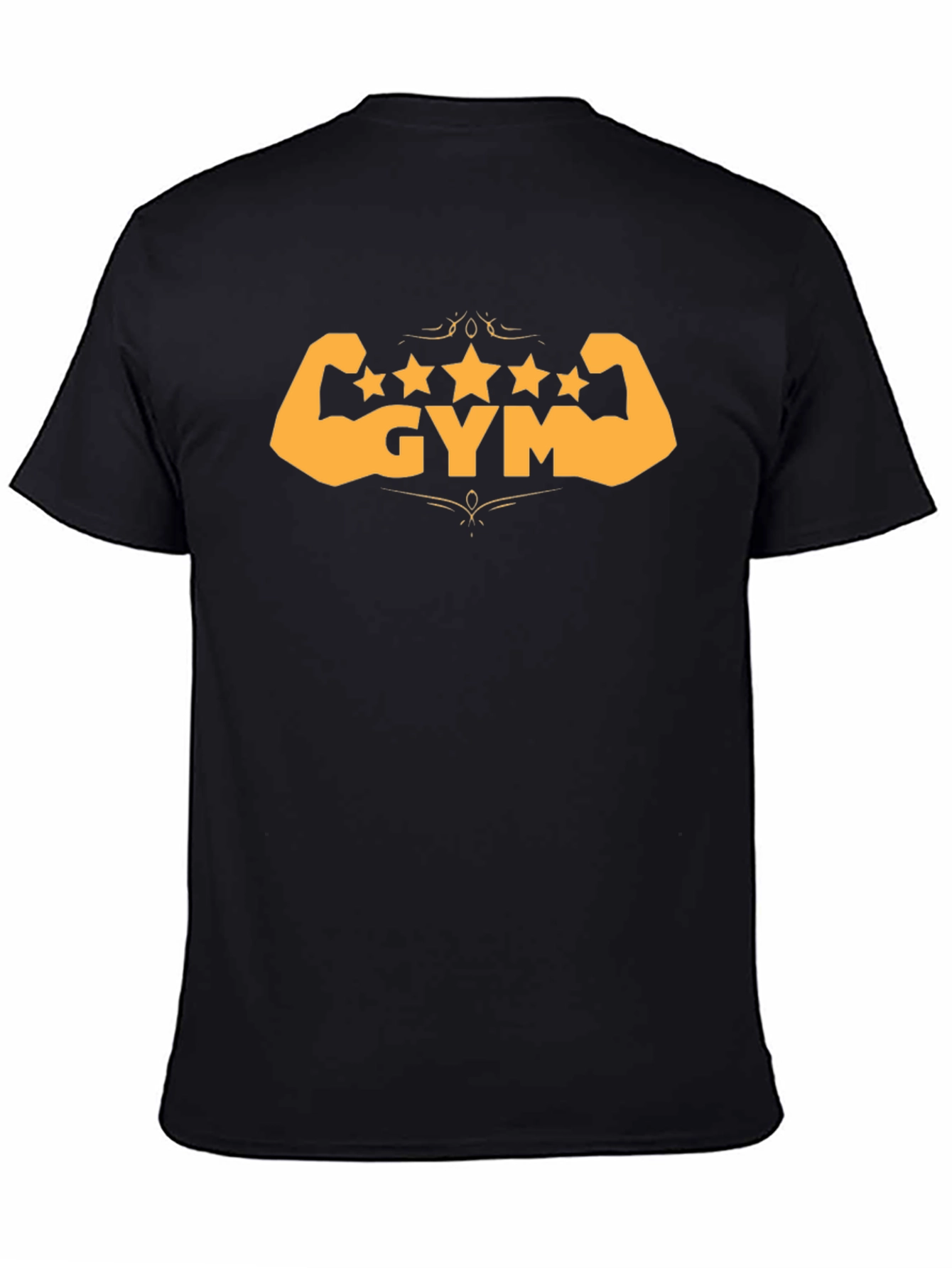 Gym Stars Black T-Shirt - Workout Muscle Design