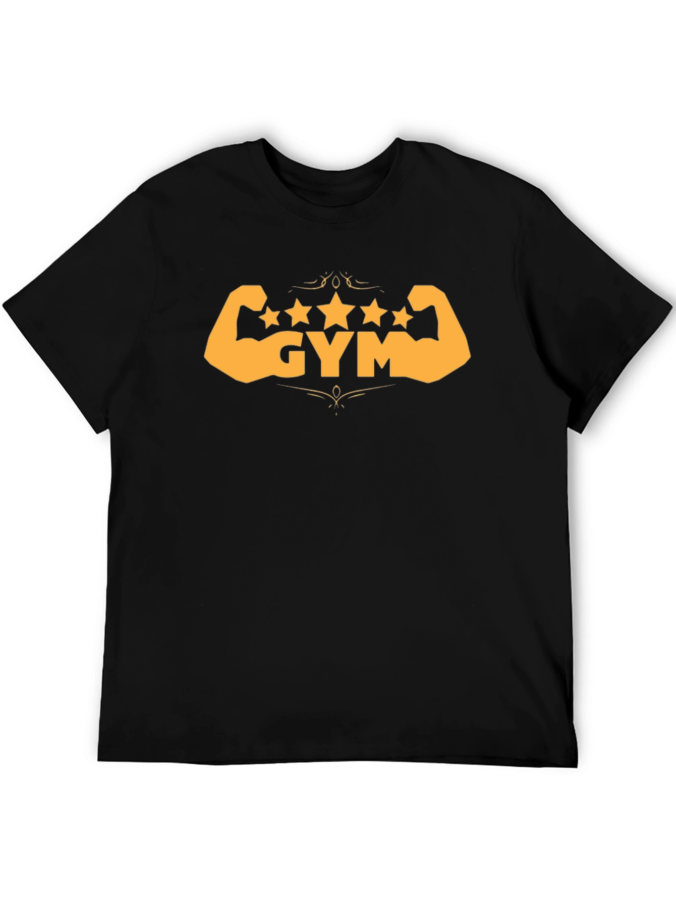 Gym Stars Black T-Shirt - Workout Muscle Design