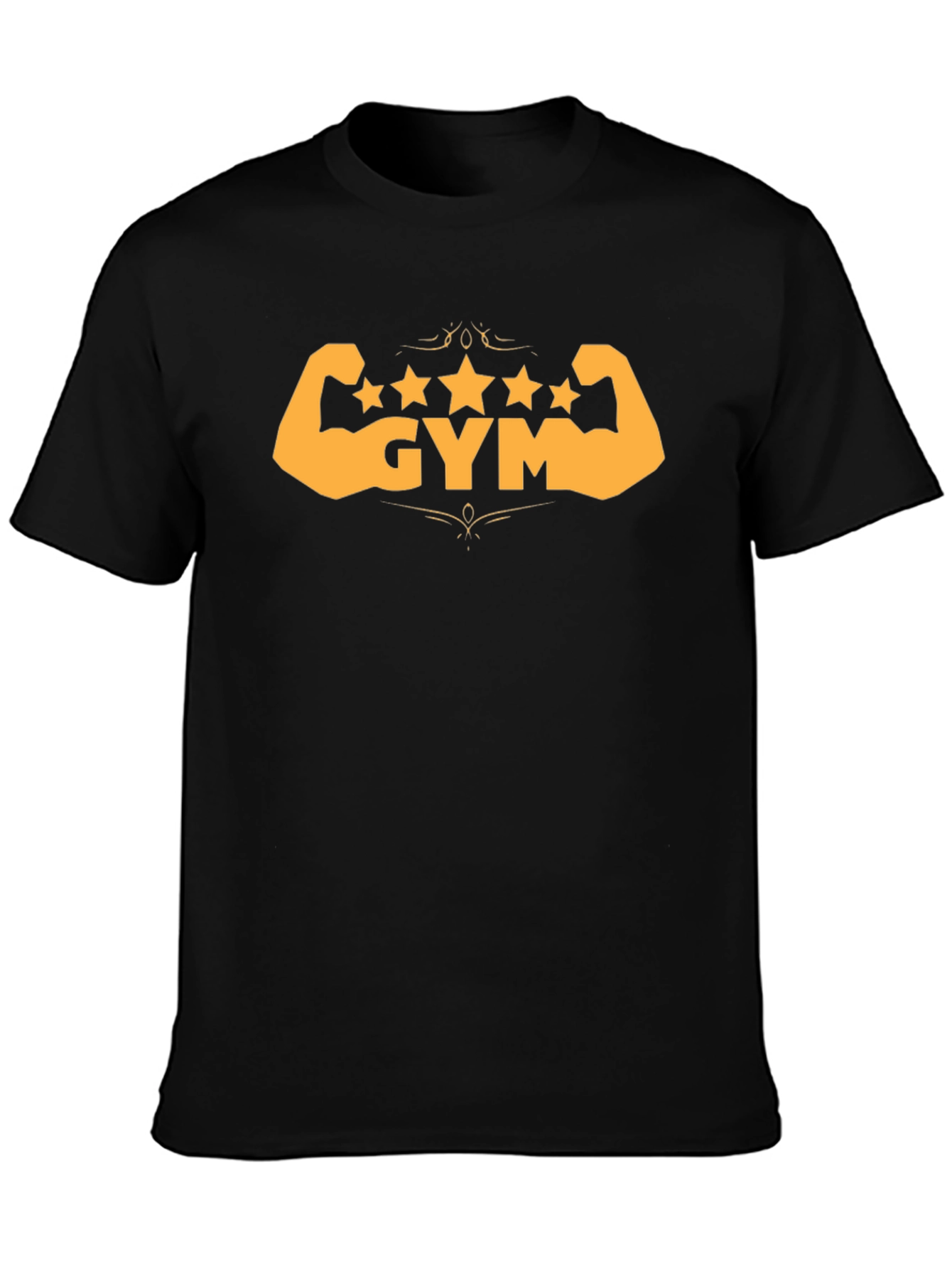 Gym Stars Black T-Shirt - Workout Muscle Design