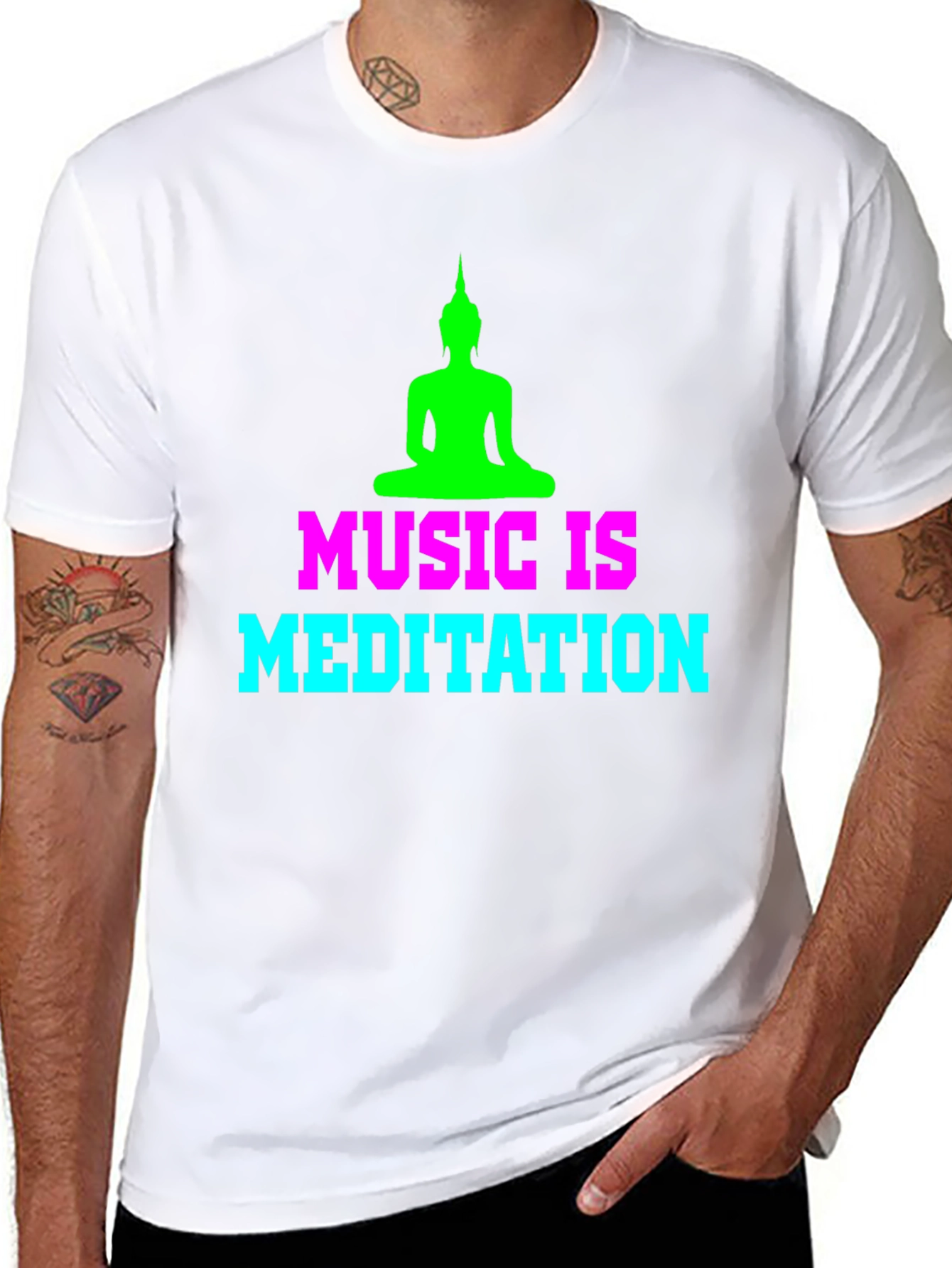 Music is Meditation Graphic T-Shirt - Zen Style