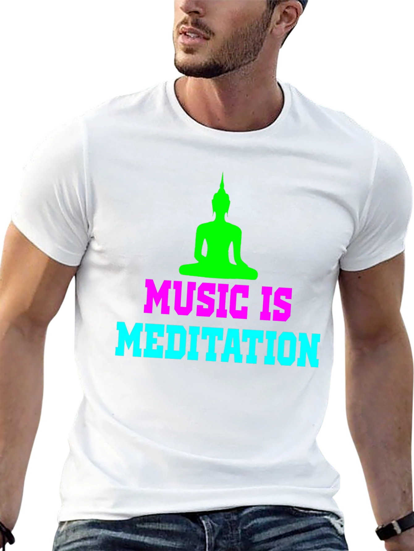 Music is Meditation Graphic T-Shirt - Zen Style