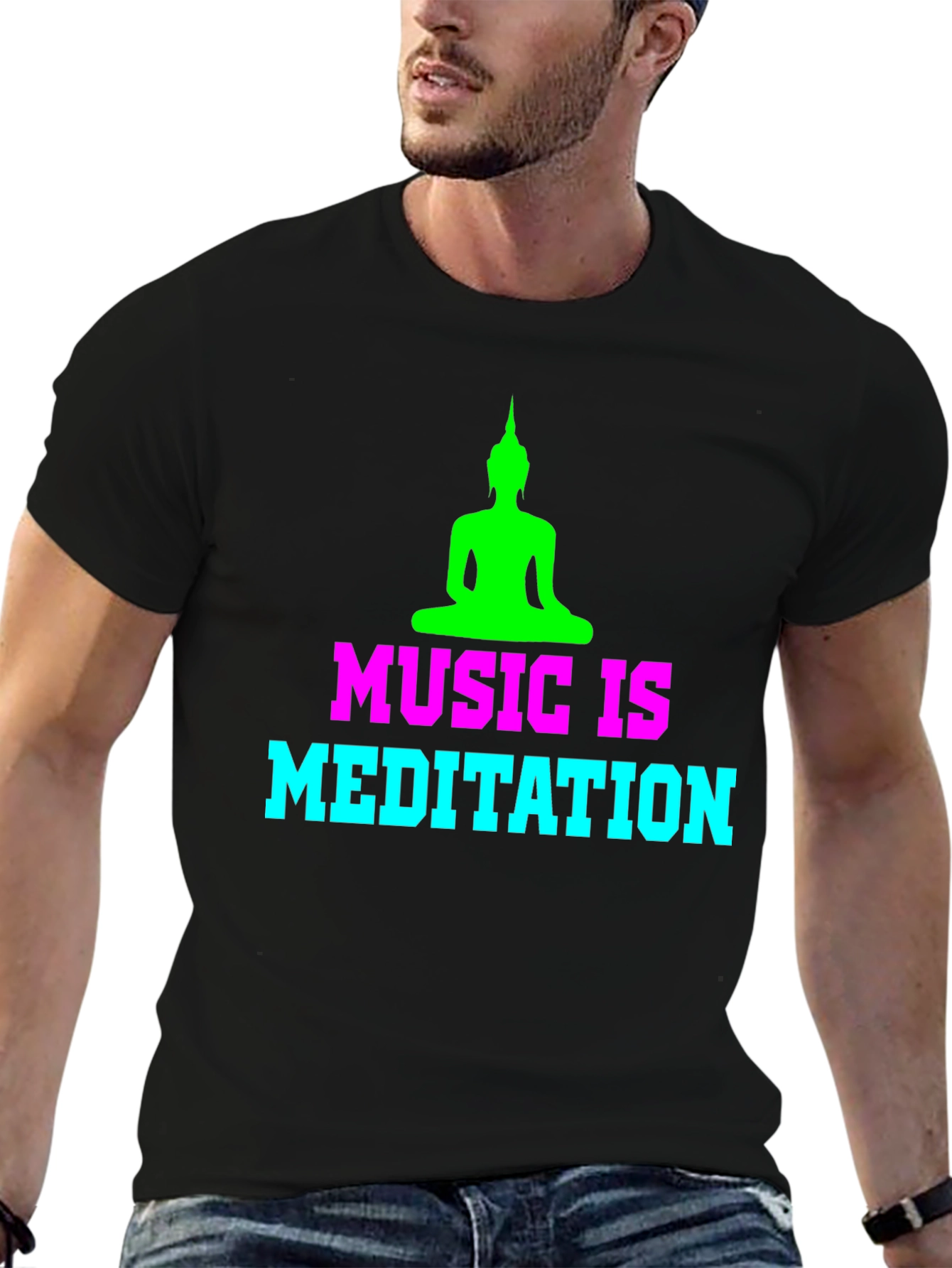 Music is Meditation Graphic T-Shirt - Zen Style