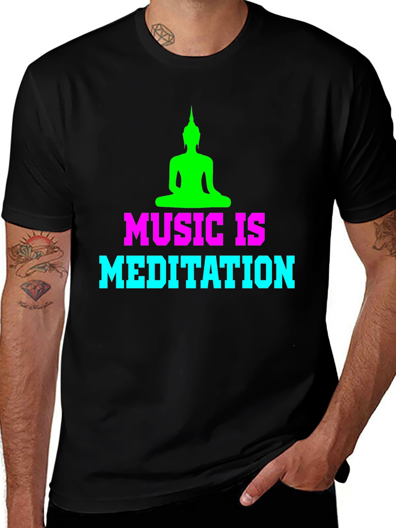 Music is Meditation Graphic T-Shirt - Zen Style