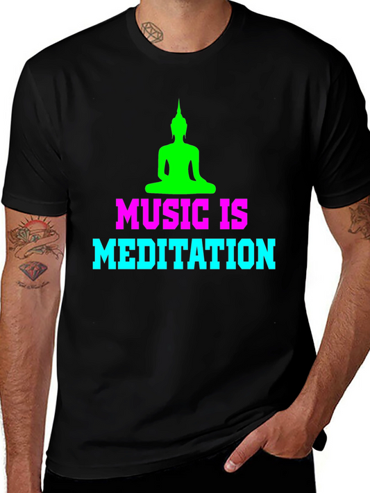 Music is Meditation Graphic T-Shirt - Zen Style