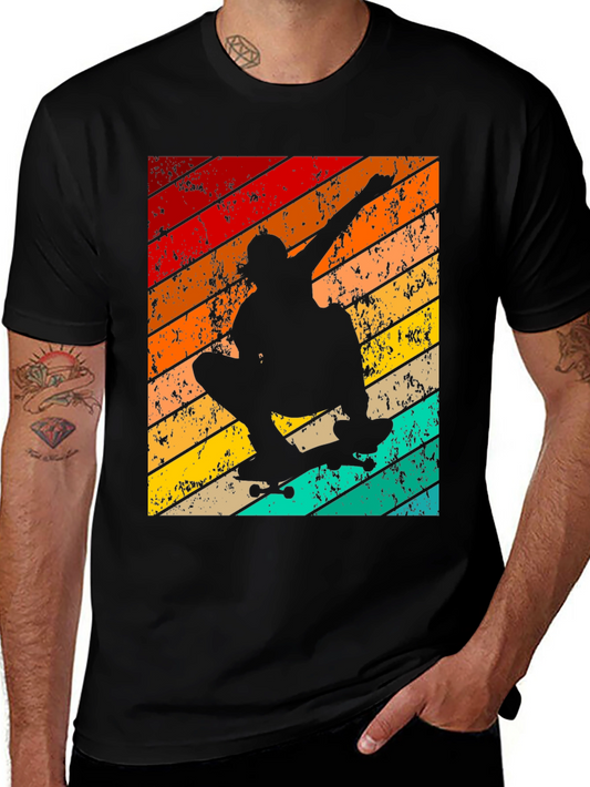 Retro Skateboarder Graphic Tee - Cool Vintage Design