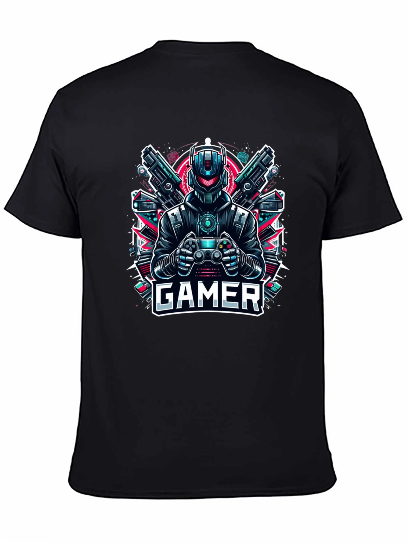Gamer T-Shirt - Robot & Guns Design