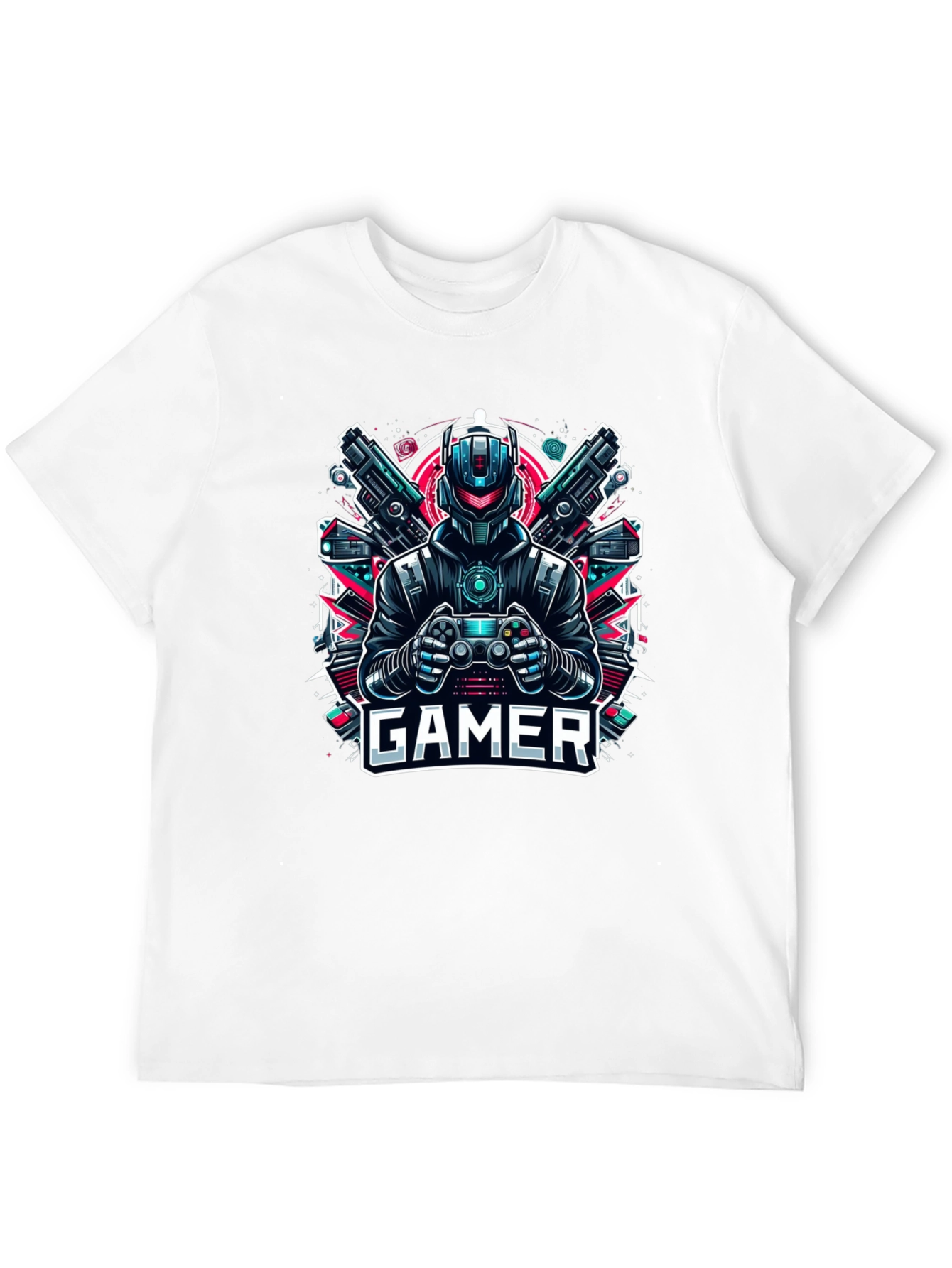 Gamer T-Shirt - Robot & Guns Design