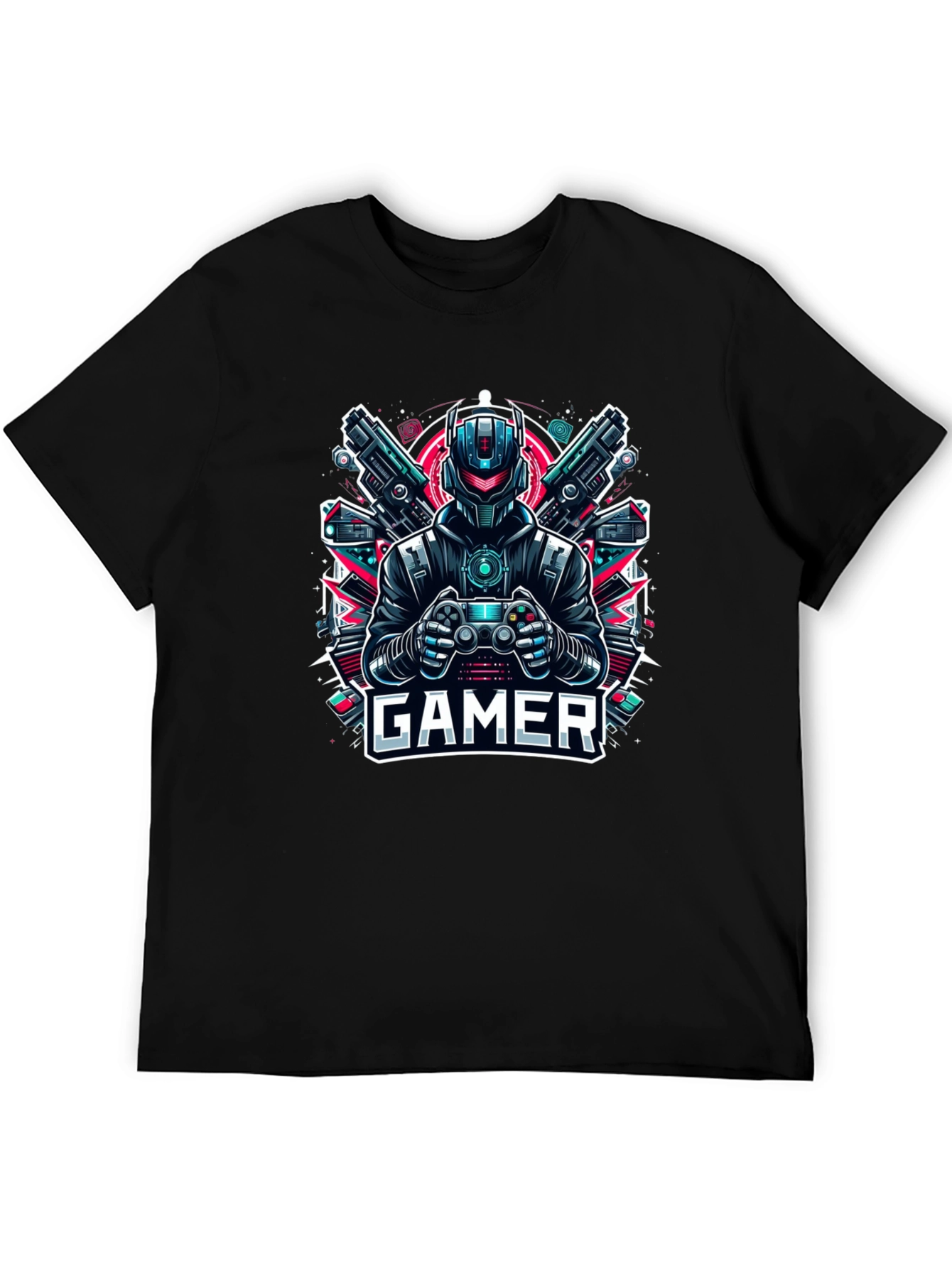 Gamer T-Shirt - Robot & Guns Design