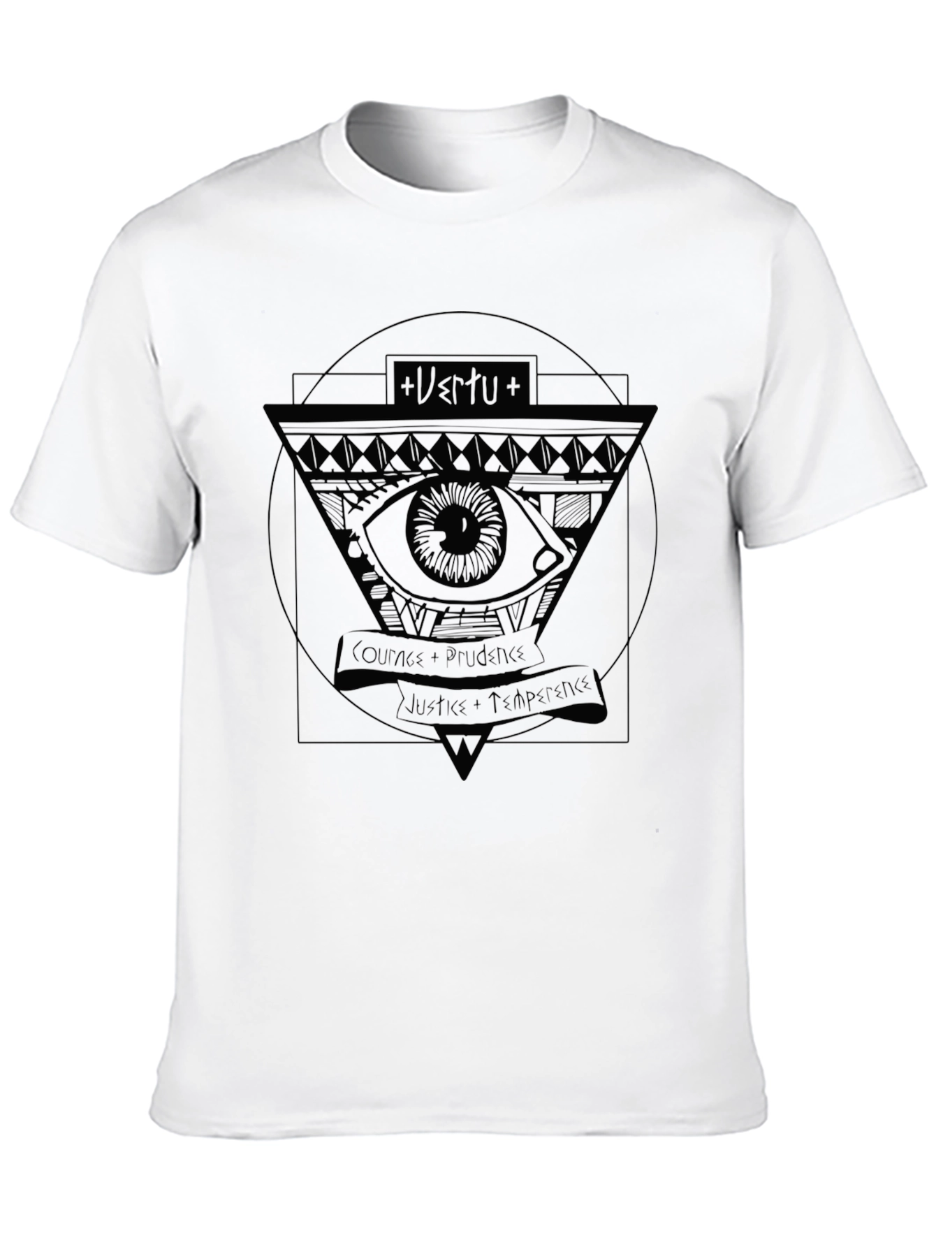 Mens Black T-Shirt with Eye Graphic