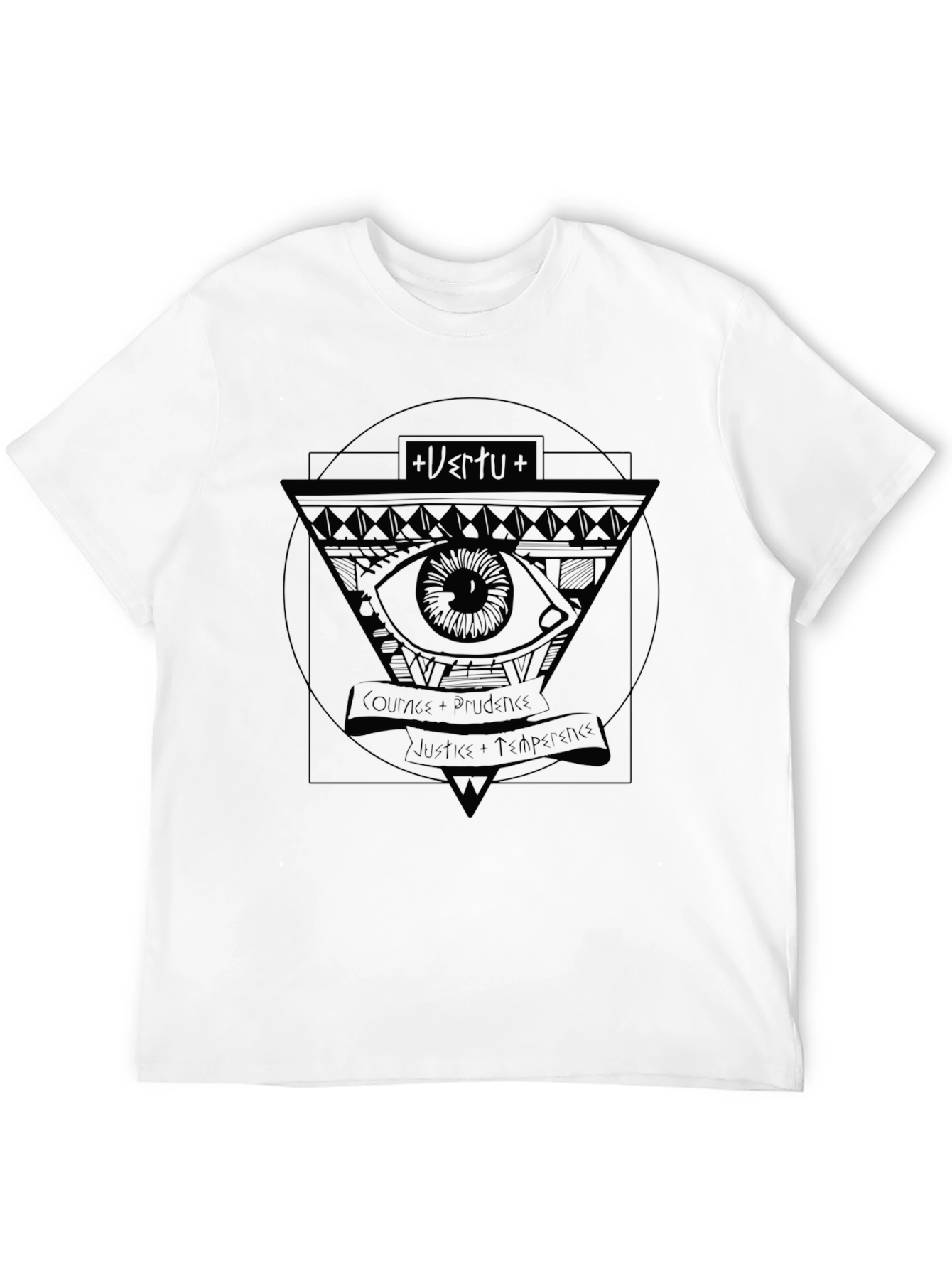 Mens Black T-Shirt with Eye Graphic
