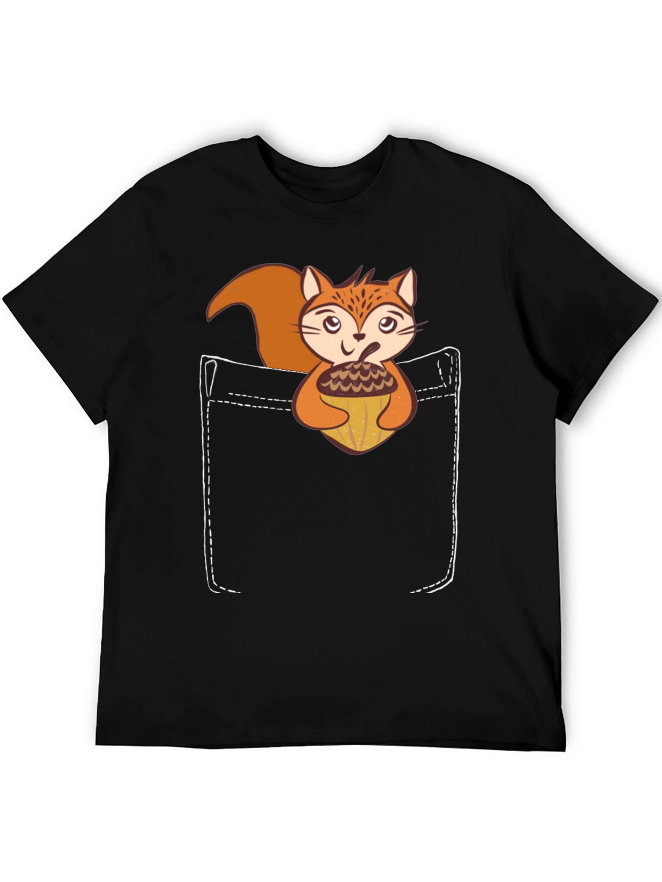 Squirrel Pocket T-Shirt: Cute Animal Graphic Tee