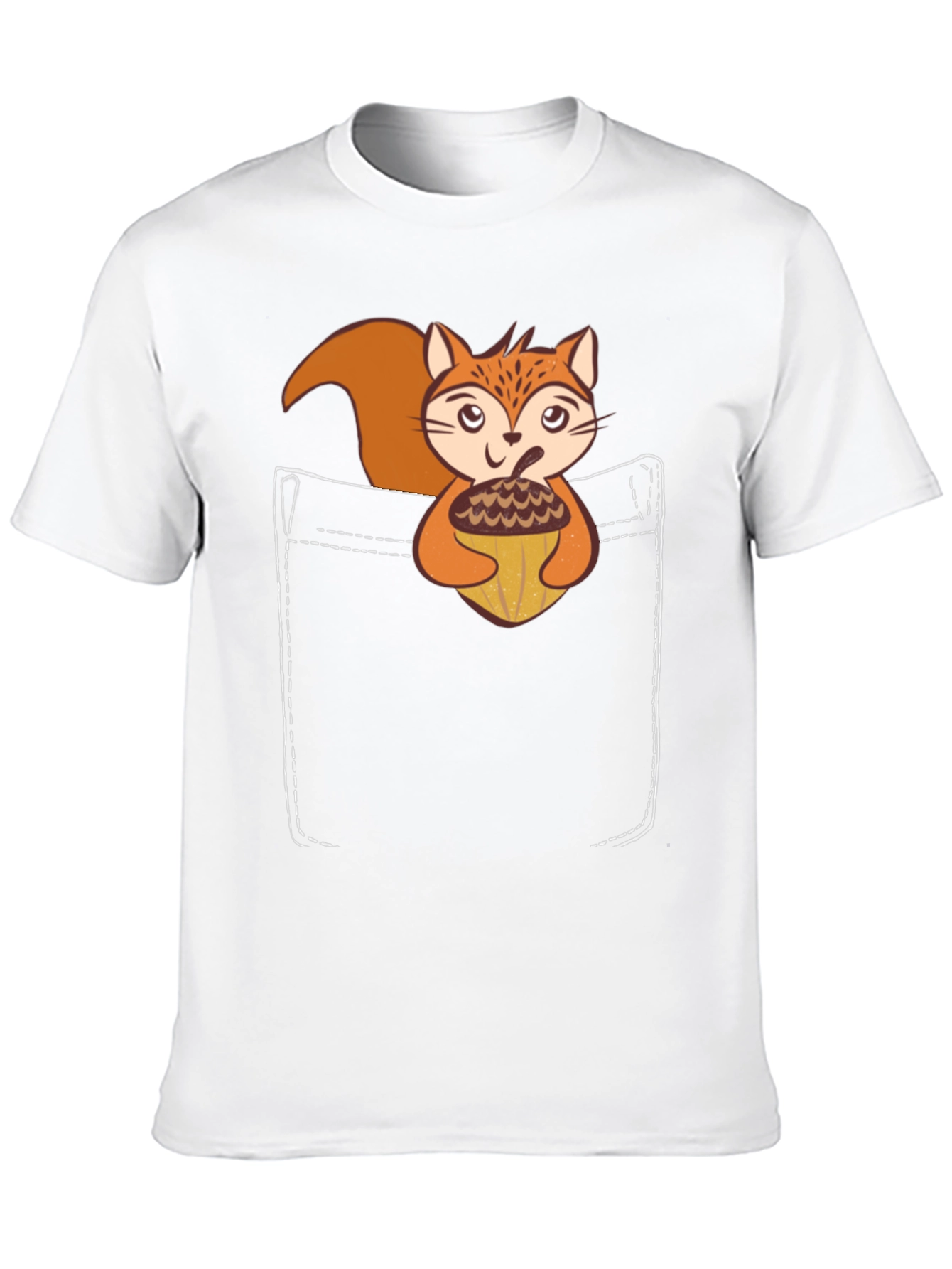 Squirrel Pocket T-Shirt: Cute Animal Graphic Tee