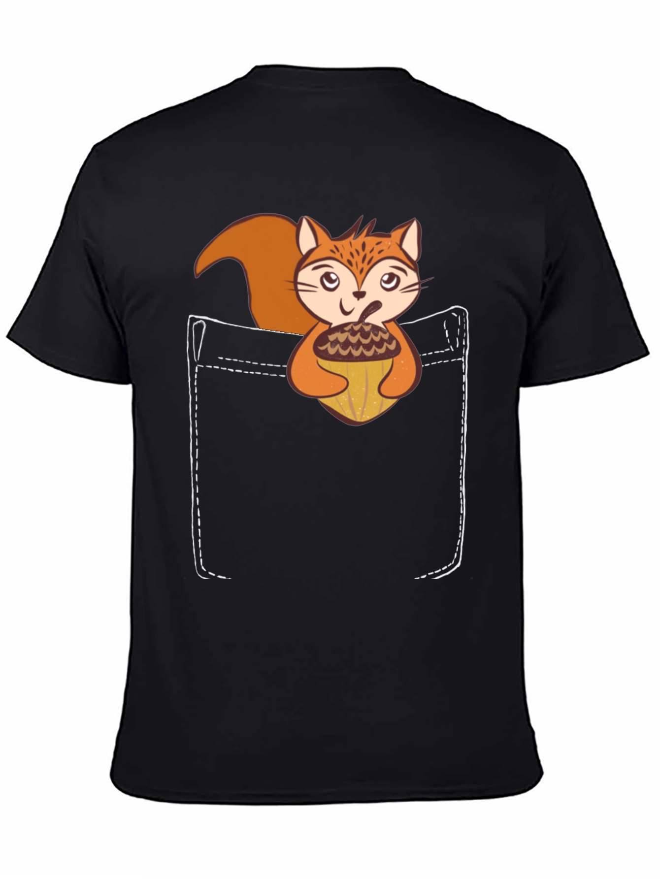 Squirrel Pocket T-Shirt: Cute Animal Graphic Tee