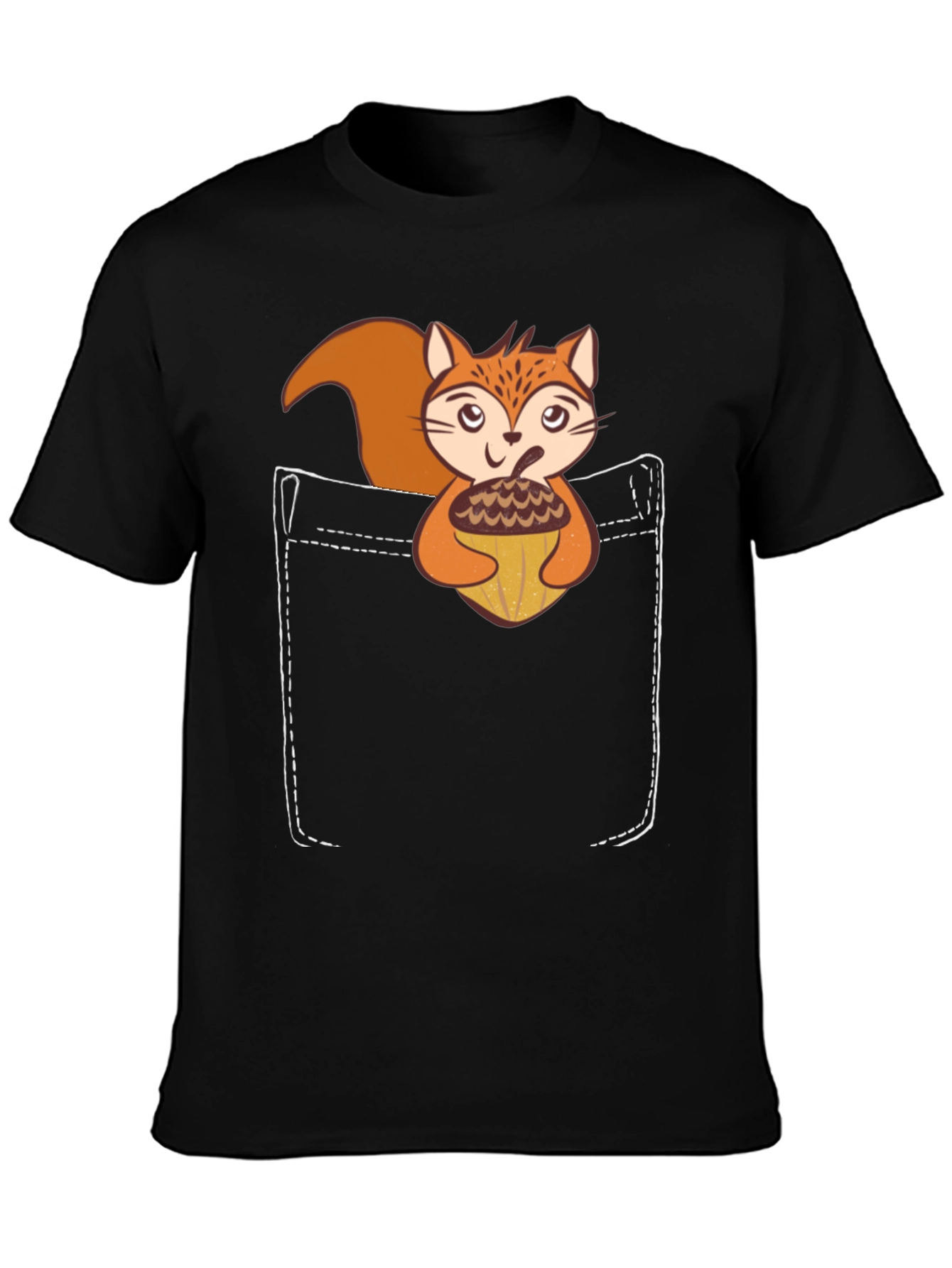 Squirrel Pocket T-Shirt: Cute Animal Graphic Tee