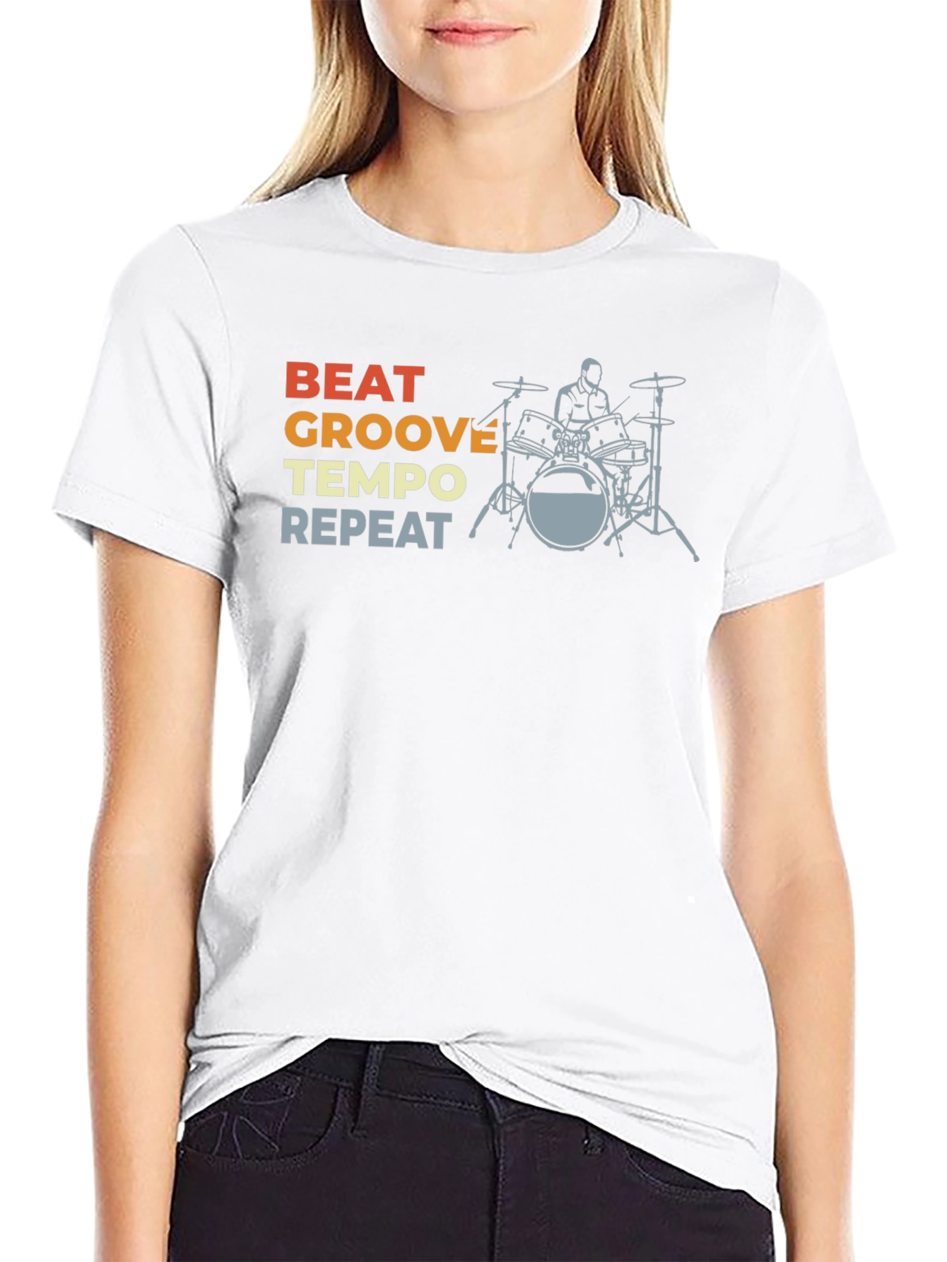 Beat Groove Tempo Repeat Drummer T-Shirt