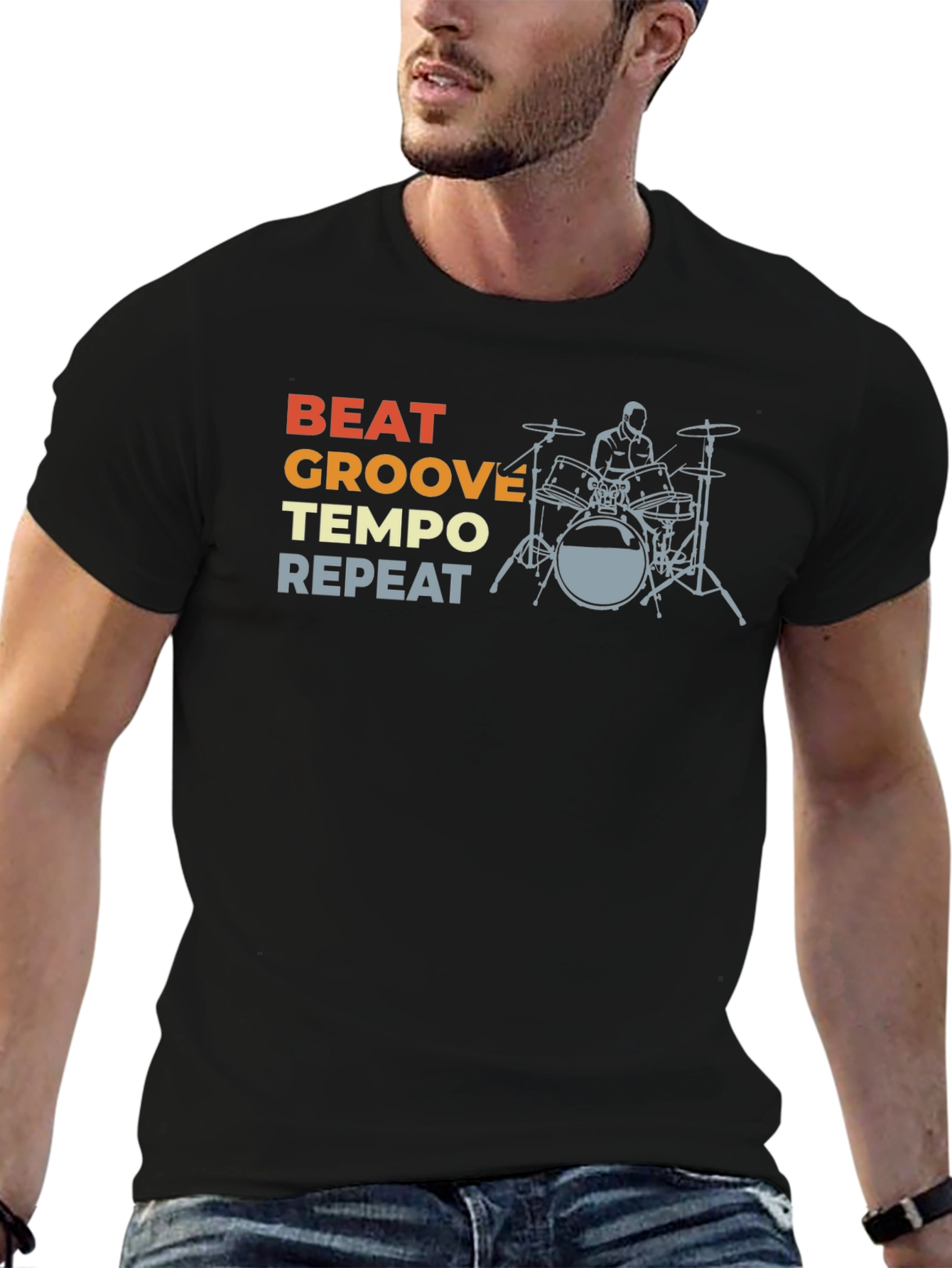 Beat Groove Tempo Repeat Drummer T-Shirt