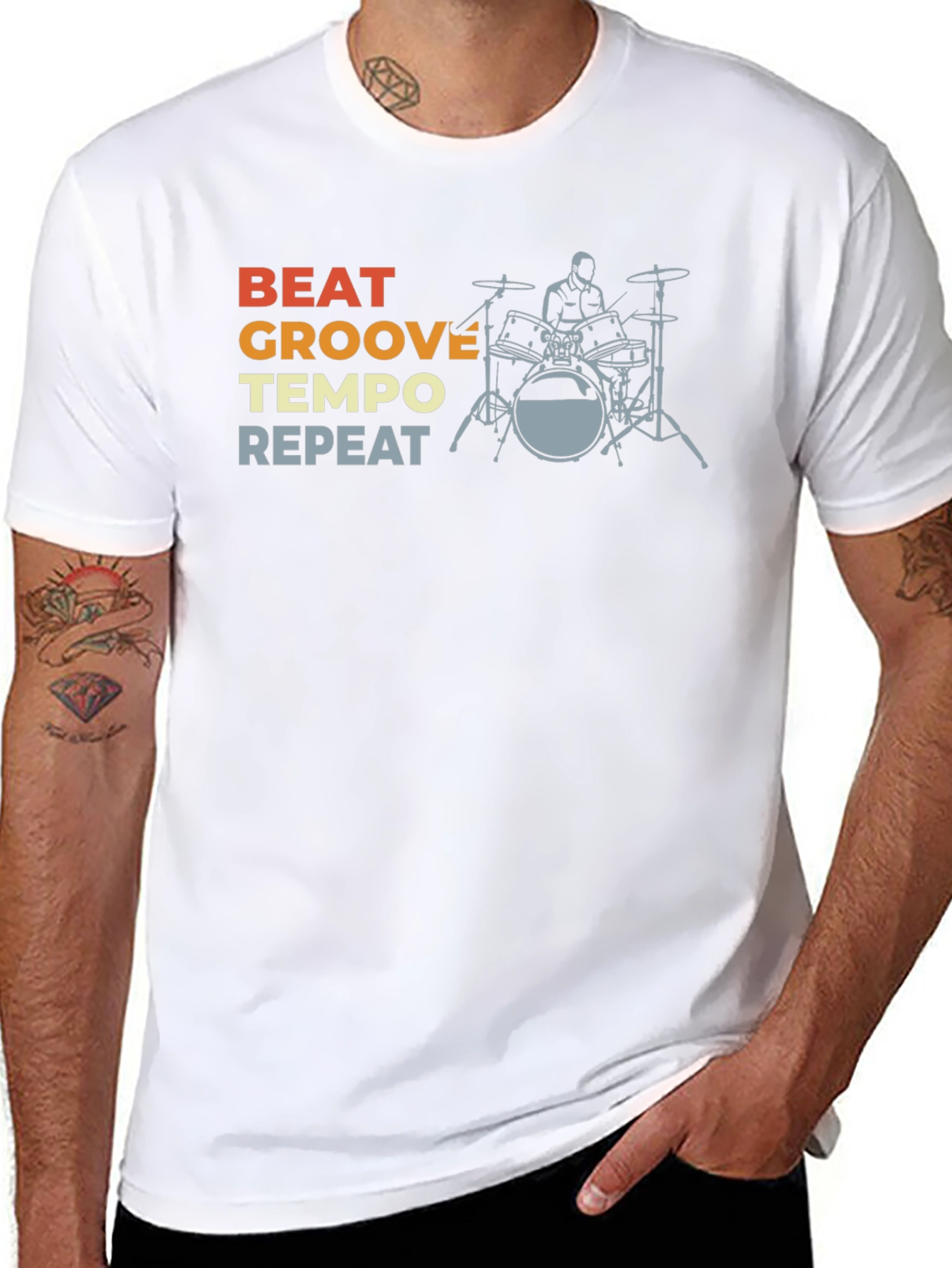 Beat Groove Tempo Repeat Drummer T-Shirt