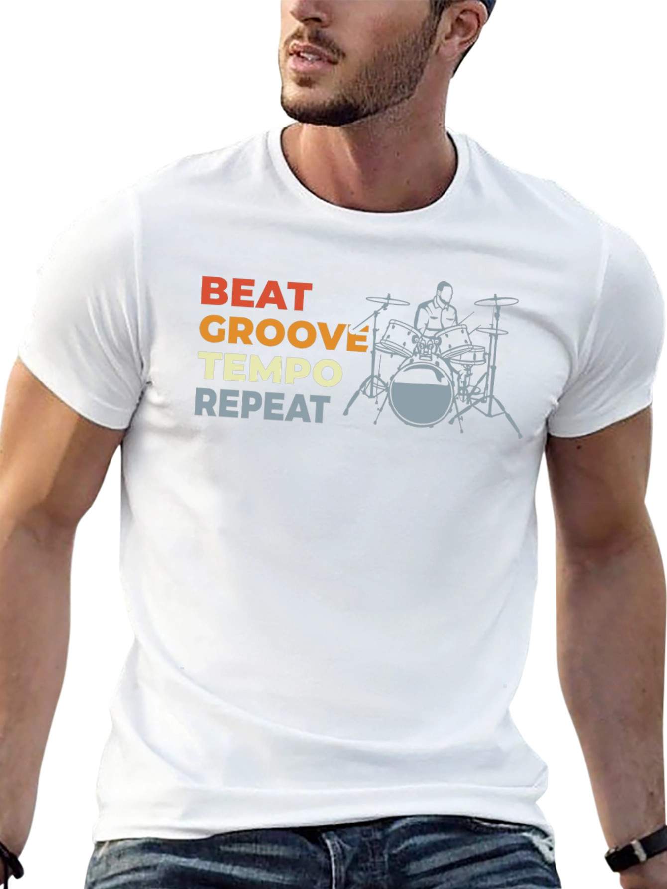 Beat Groove Tempo Repeat Drummer T-Shirt