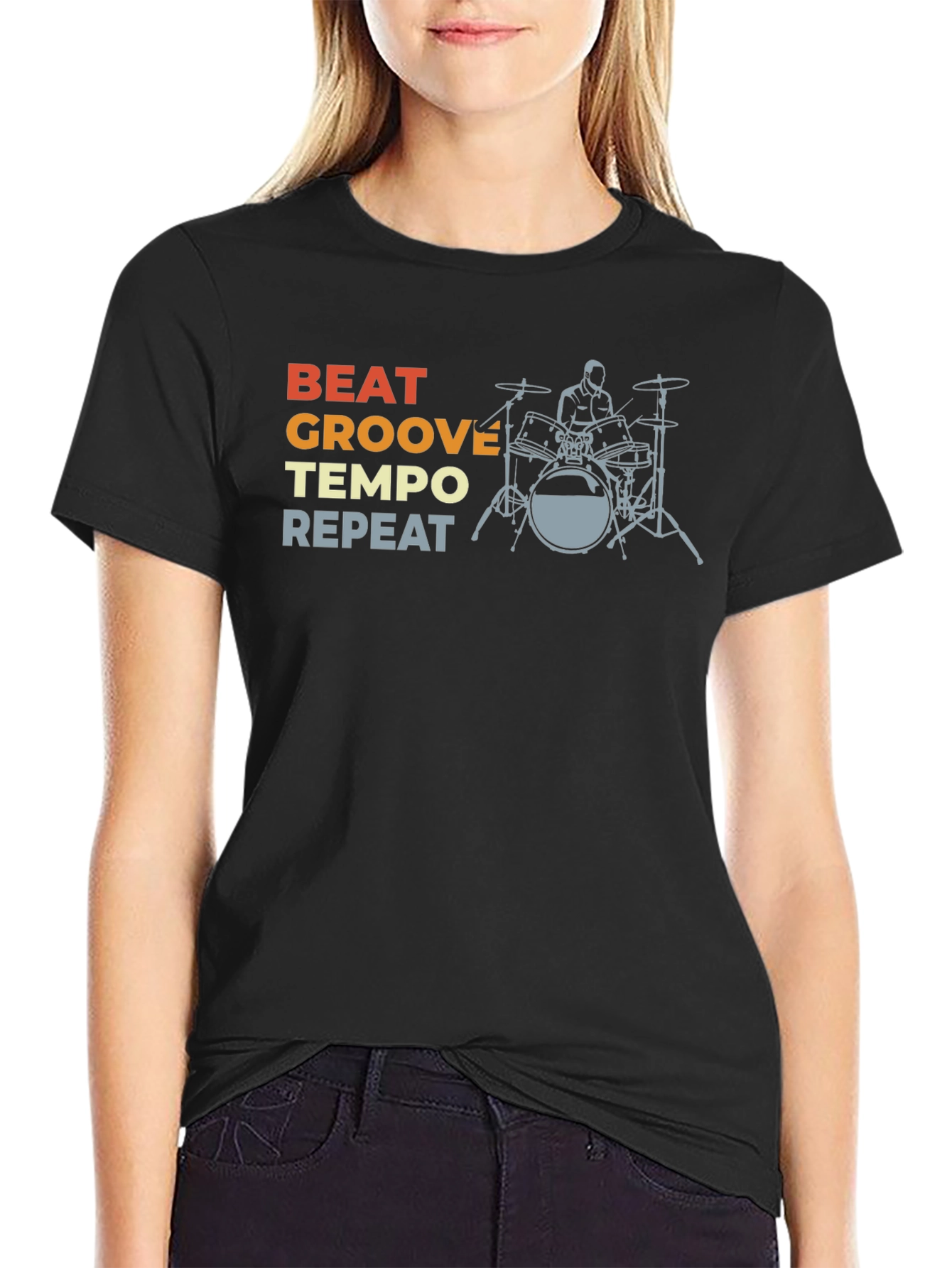 Beat Groove Tempo Repeat Drummer T-Shirt