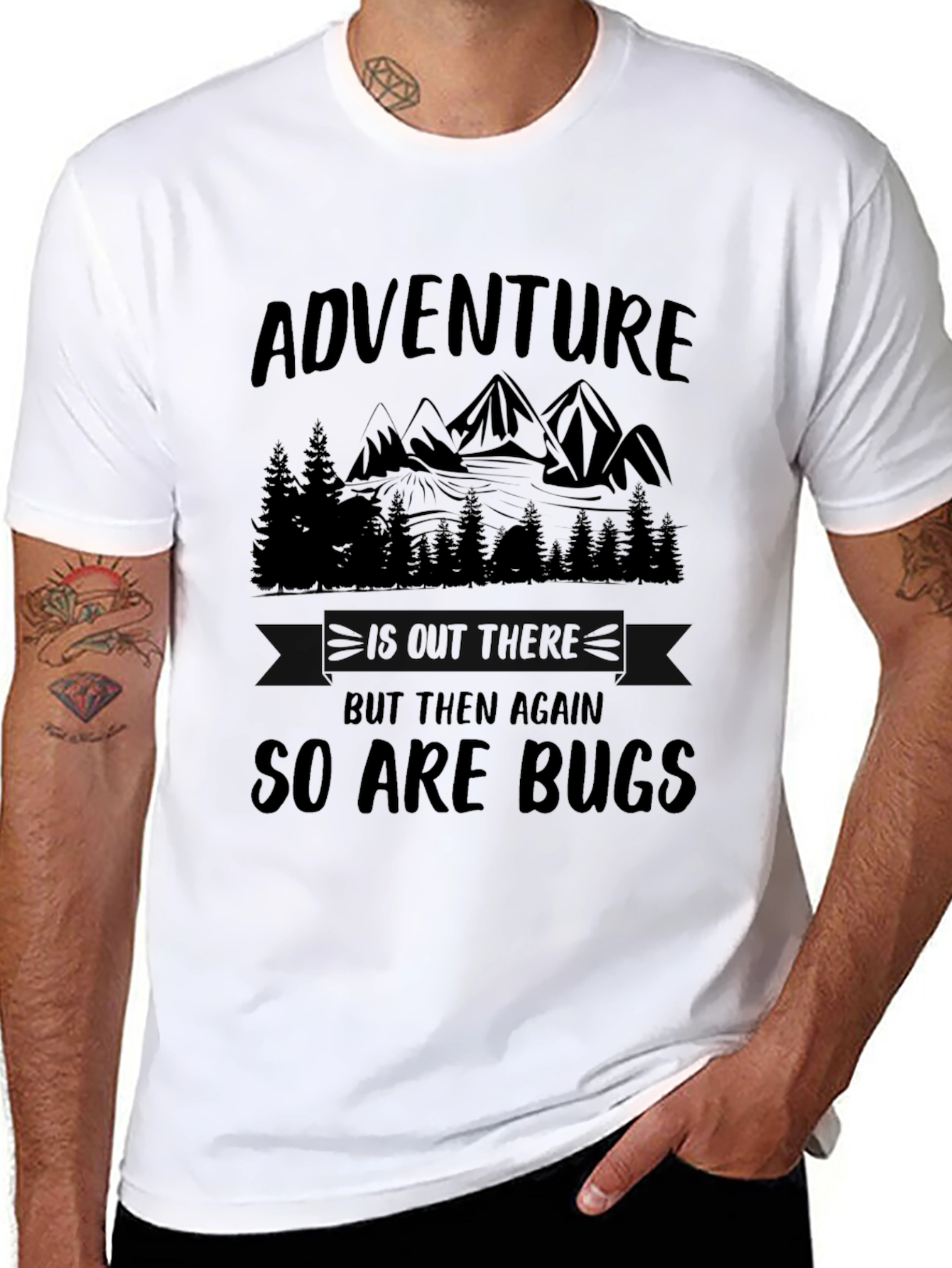 Adventure Awaits Funny Hiking Graphic Tee
