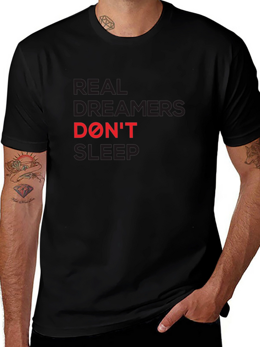 Real Dreamers Graphic Tee - Black Cotton T-Shirt