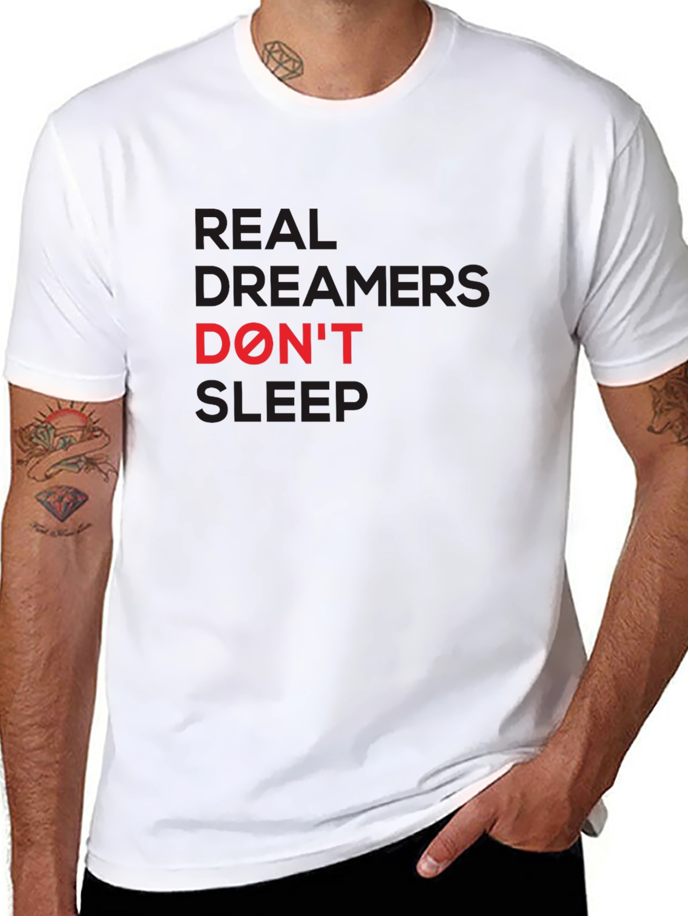 Real Dreamers Graphic Tee - Black Cotton T-Shirt